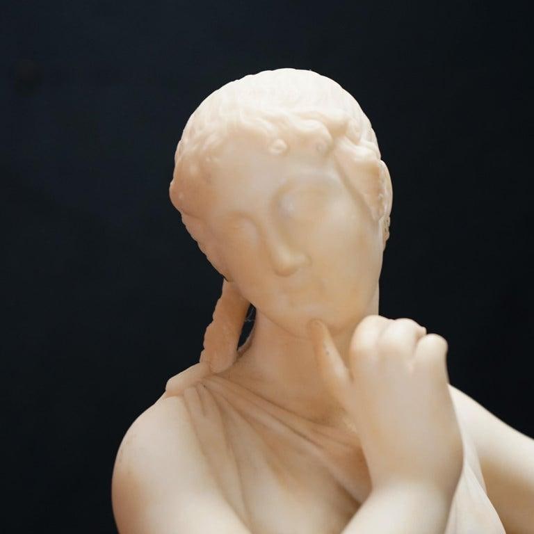 Classical Alabaster Sculpture of a Woman by P. Bazzanti, Florence 19thC - 10