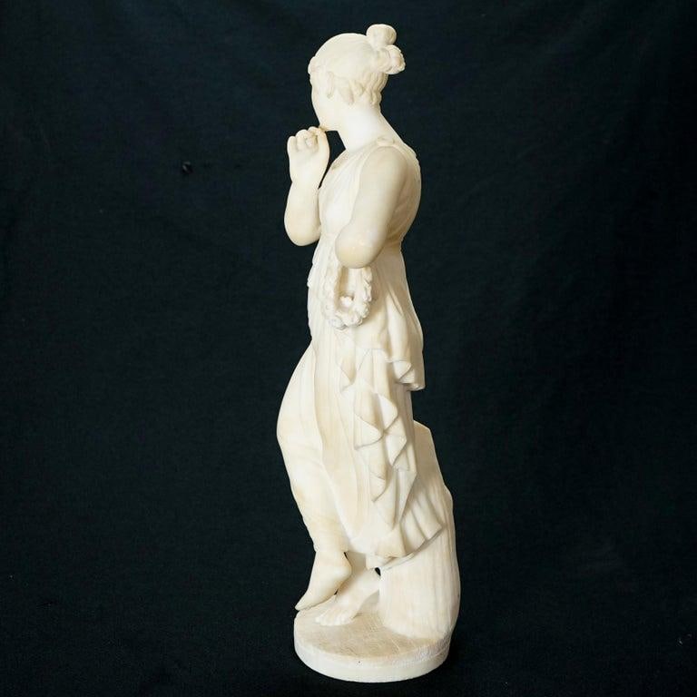 Classical Alabaster Sculpture of a Woman by P. Bazzanti, Florence 19thC - 12
