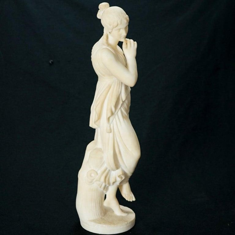 Classical Alabaster Sculpture of a Woman by P. Bazzanti, Florence 19thC - 14