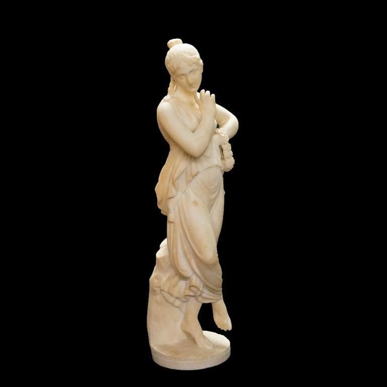 Classical Alabaster Sculpture of a Woman by P. Bazzanti, Florence 19thC - 3