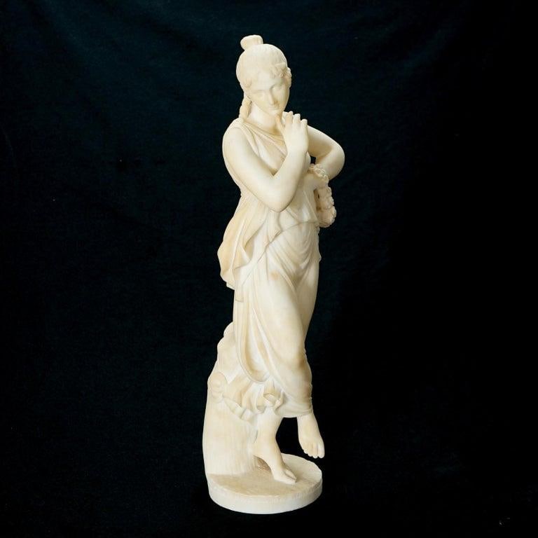 Classical Alabaster Sculpture of a Woman by P. Bazzanti, Florence 19thC - 5