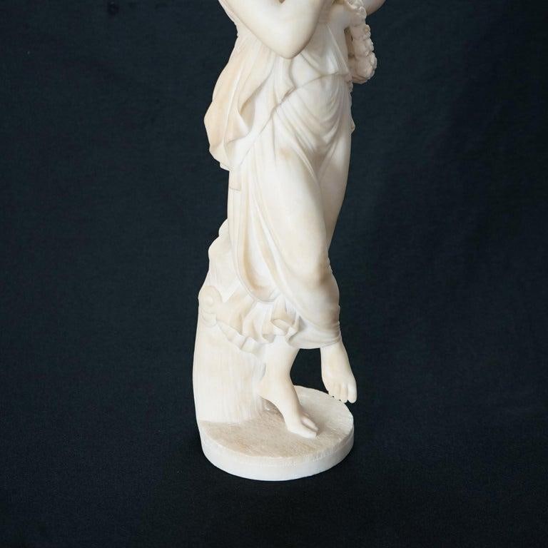 Classical Alabaster Sculpture of a Woman by P. Bazzanti, Florence 19thC - 6