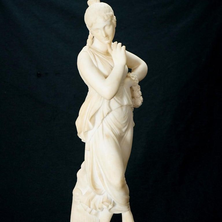 Classical Alabaster Sculpture of a Woman by P. Bazzanti, Florence 19thC - 7