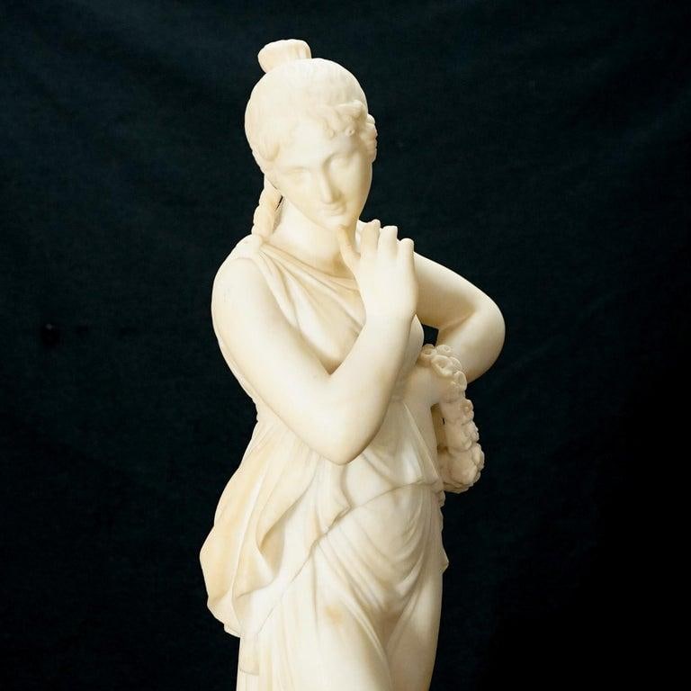 Classical Alabaster Sculpture of a Woman by P. Bazzanti, Florence 19thC - 8