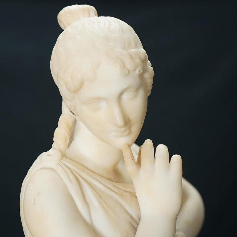 Classical Alabaster Sculpture of a Woman by P. Bazzanti, Florence 19thC - 9