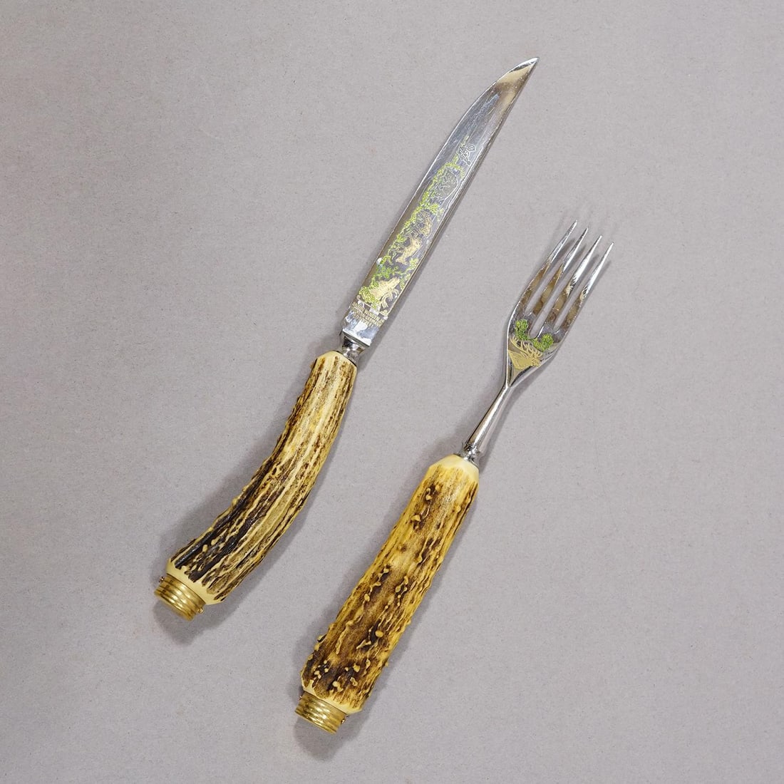 Vintage Stainless Steel and Horn Cutlery Set 'Othello' by Anton Wingen, 1950s - 5