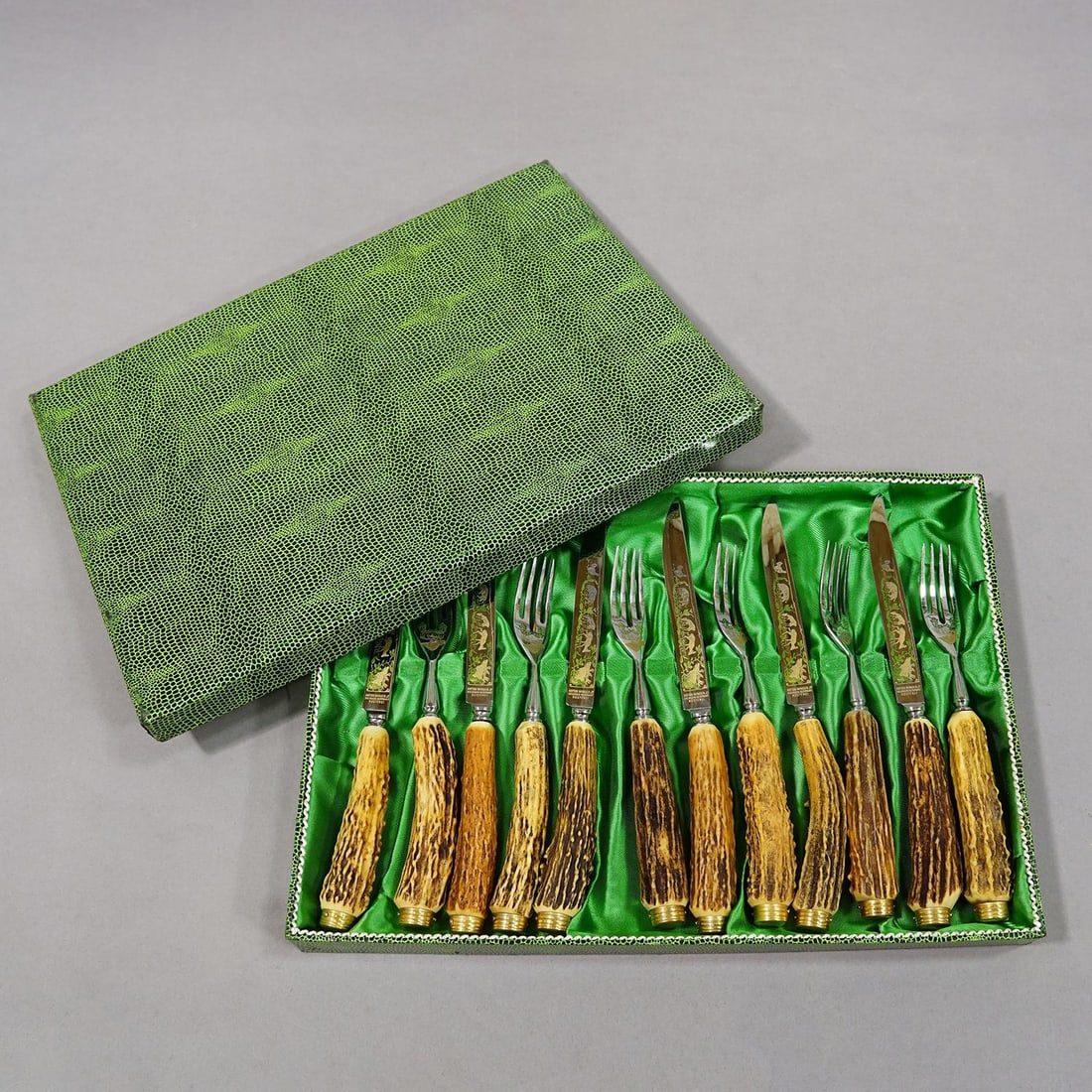 Vintage Stainless Steel and Horn Cutlery Set 'Othello' by Anton Wingen, 1950s - 2