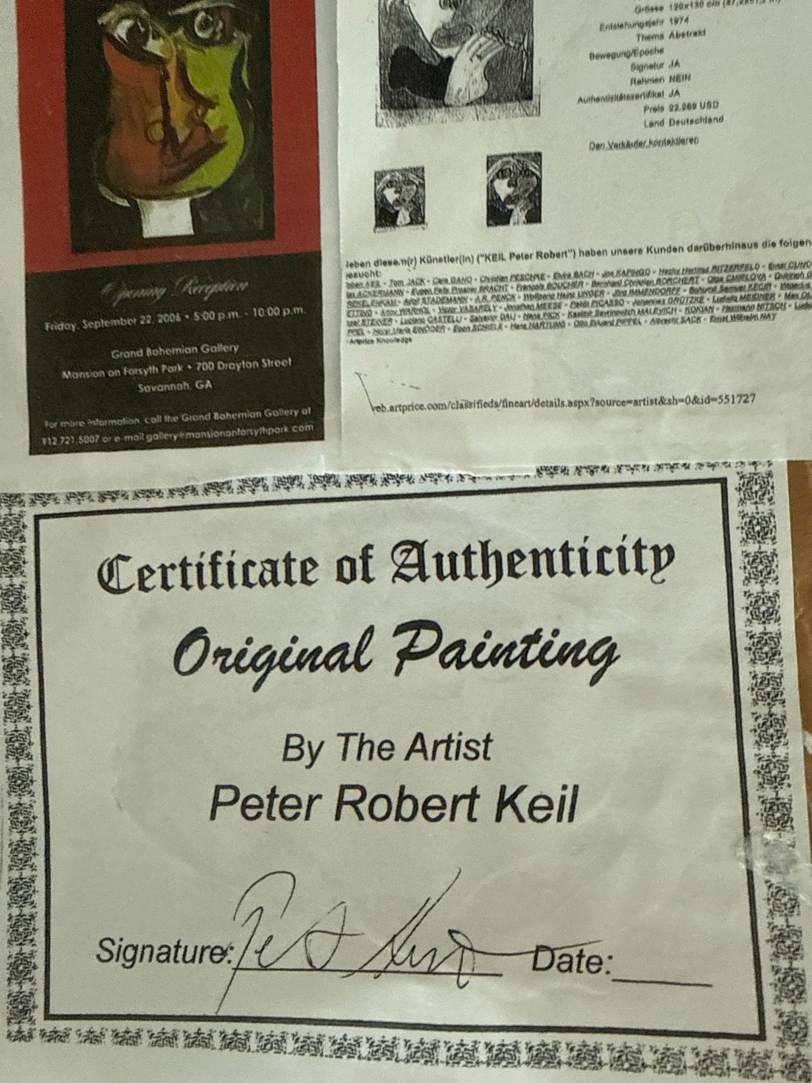 1970s Peter Keil Cubist Red Portrait Paintings a Pair - 8