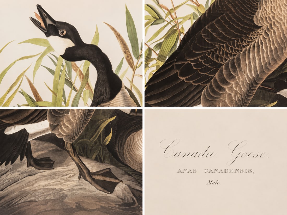 1980s The Abbeville Press Edition of the Canada Goose (Plate 201) From the Birds of America by John - 5