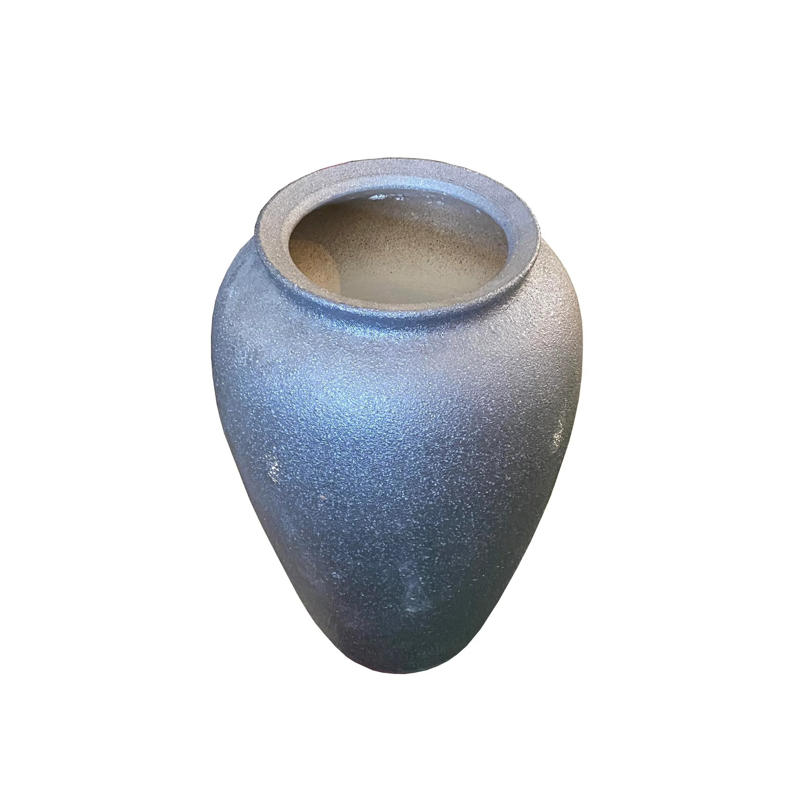 Ceramic Rough Metallic Matte Black Pottery Marks Tall Vase Jar - 3