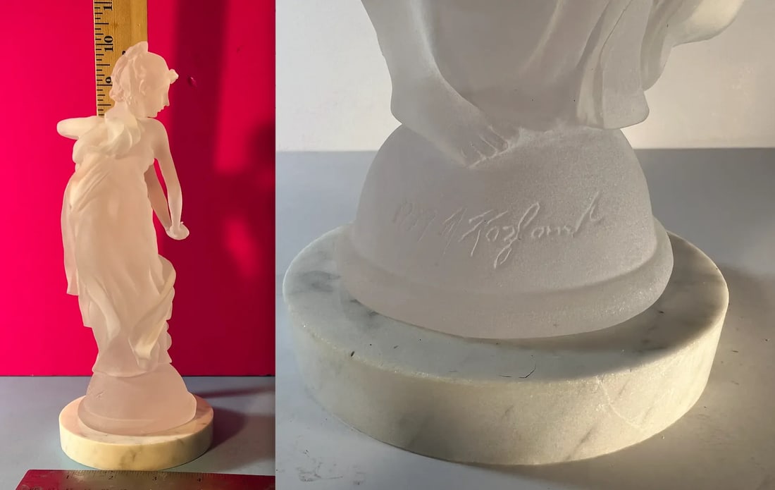 Frosted Lucite Sculpture Dancers Signed Kozlowski - 12
