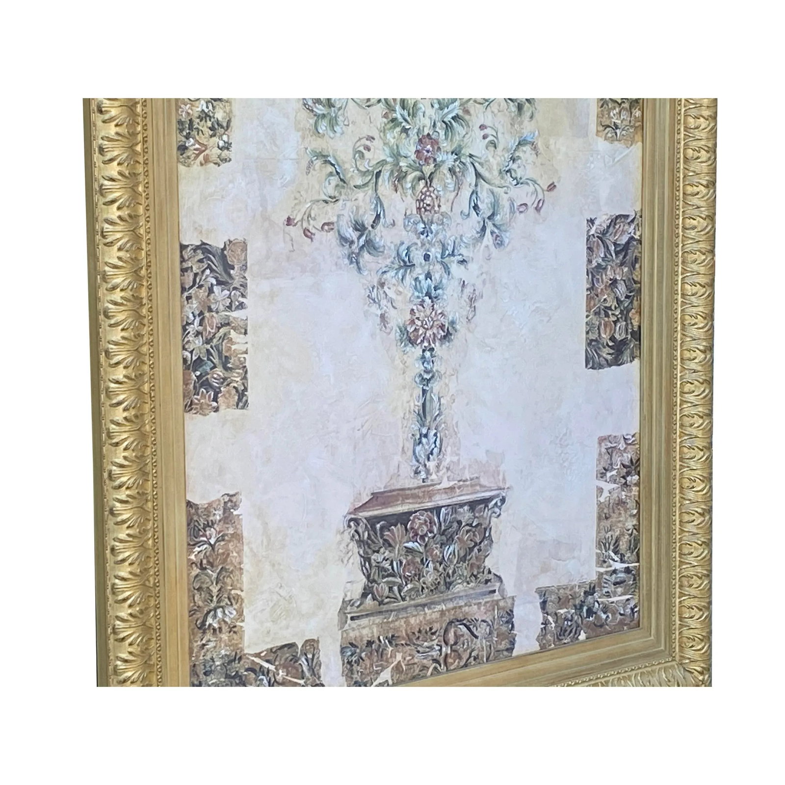 Large Wood Matte Light Gold Framed Artistic Graphic Wall Art - 11