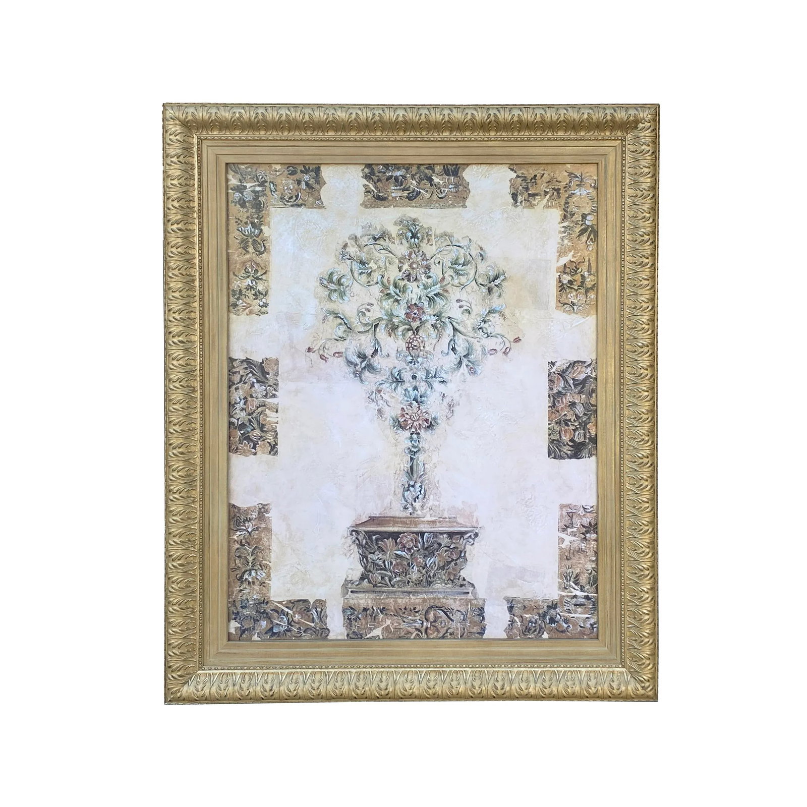 Large Wood Matte Light Gold Framed Artistic Graphic Wall Art - 12