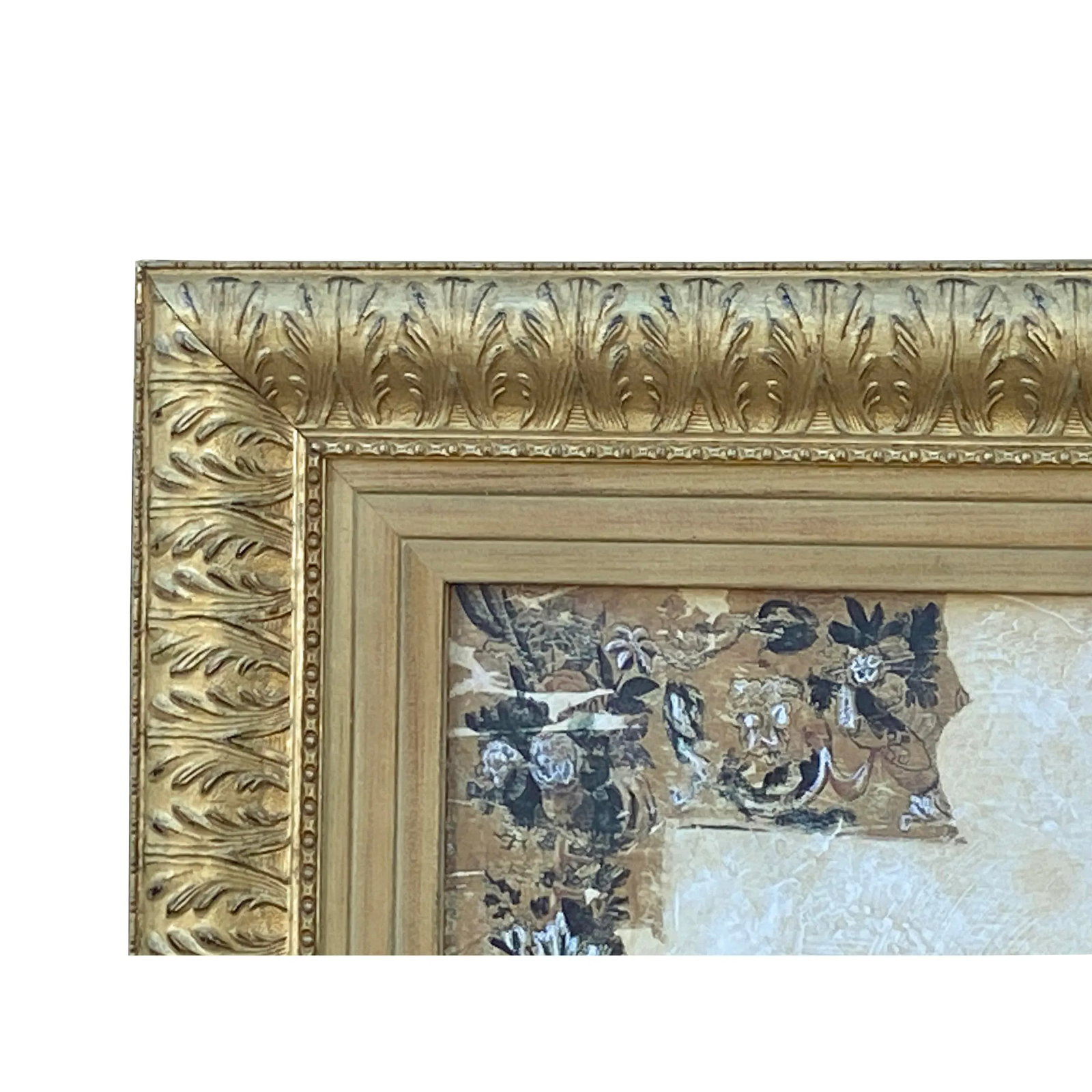 Large Wood Matte Light Gold Framed Artistic Graphic Wall Art - 2