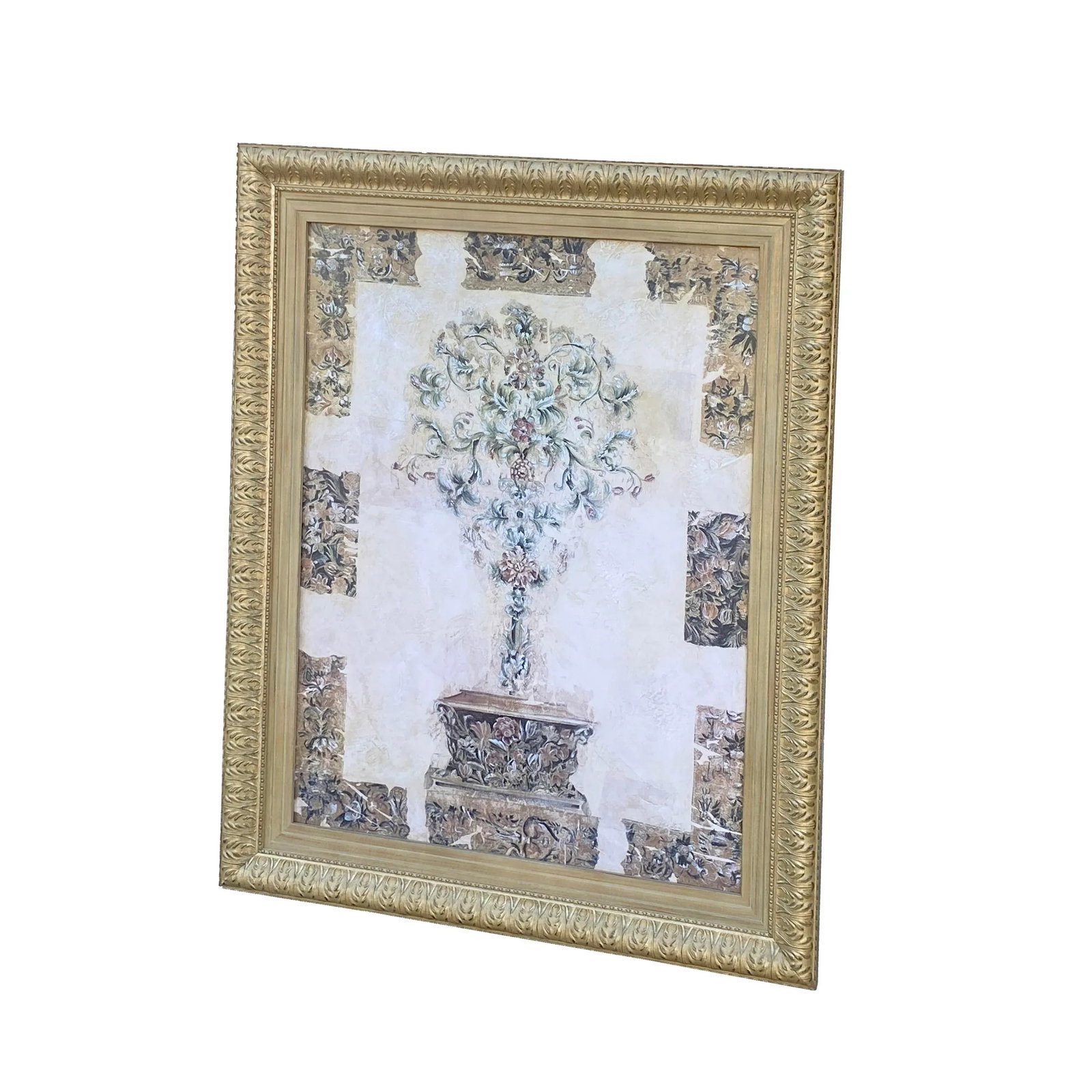 Large Wood Matte Light Gold Framed Artistic Graphic Wall Art - 3