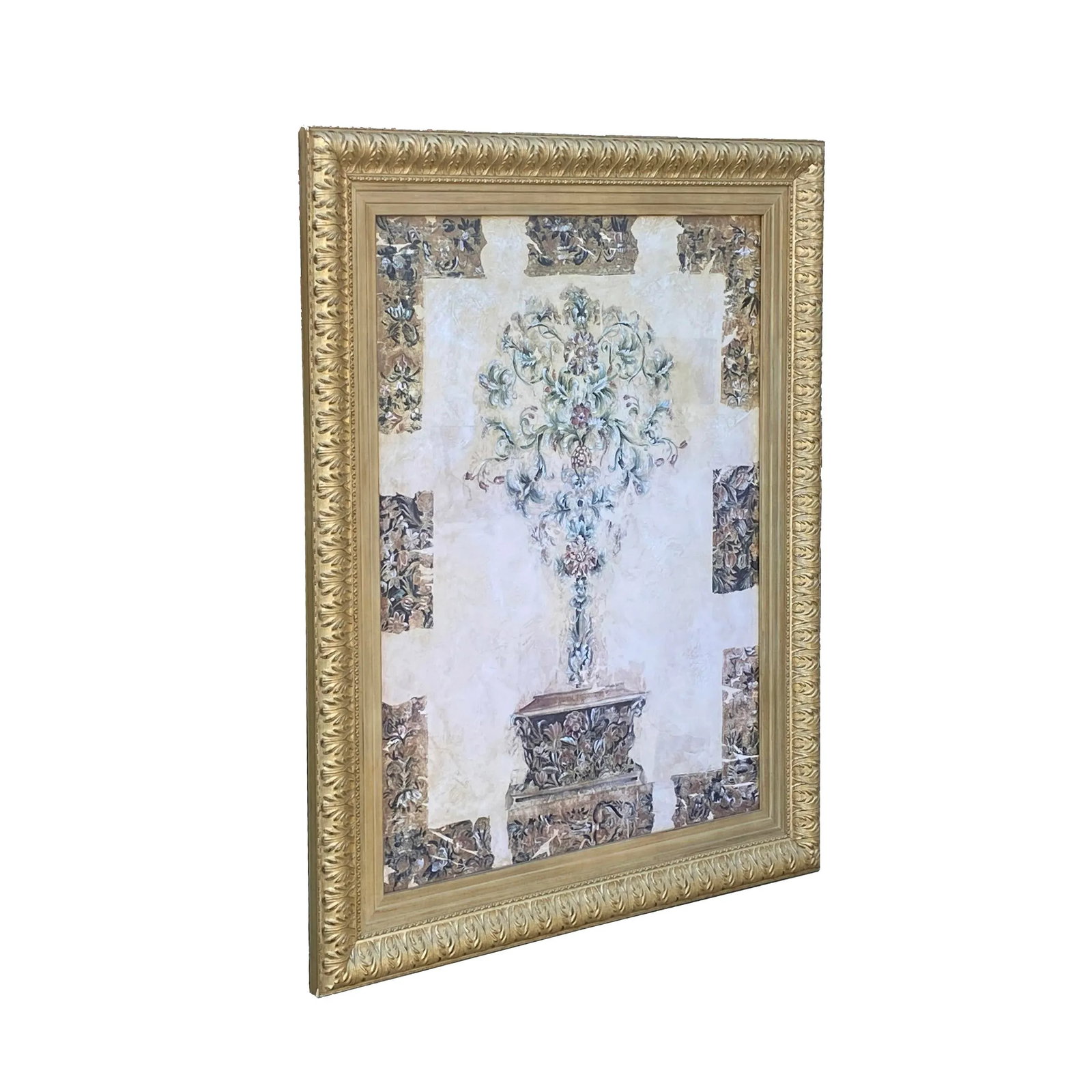 Large Wood Matte Light Gold Framed Artistic Graphic Wall Art - 8