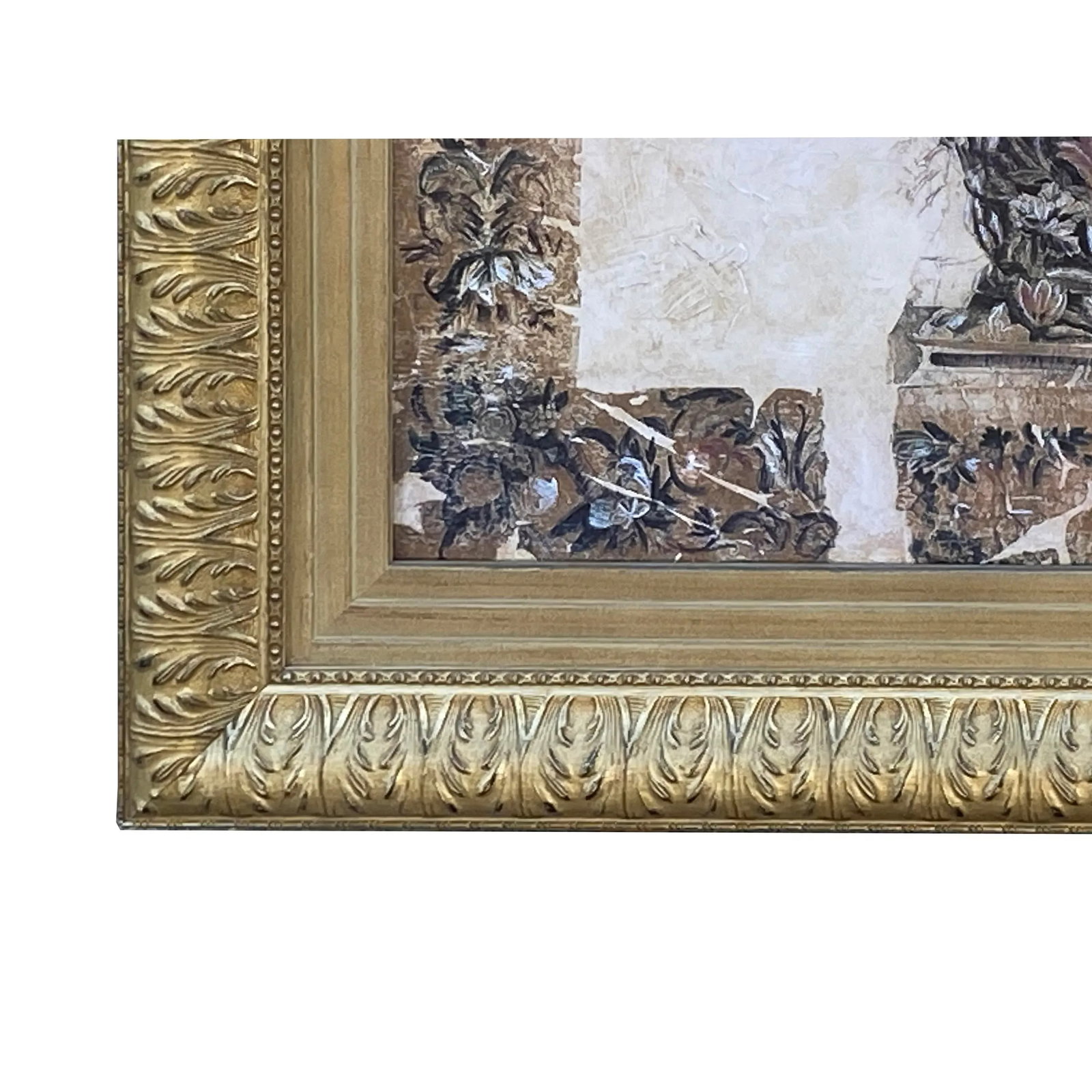 Large Wood Matte Light Gold Framed Artistic Graphic Wall Art - 9