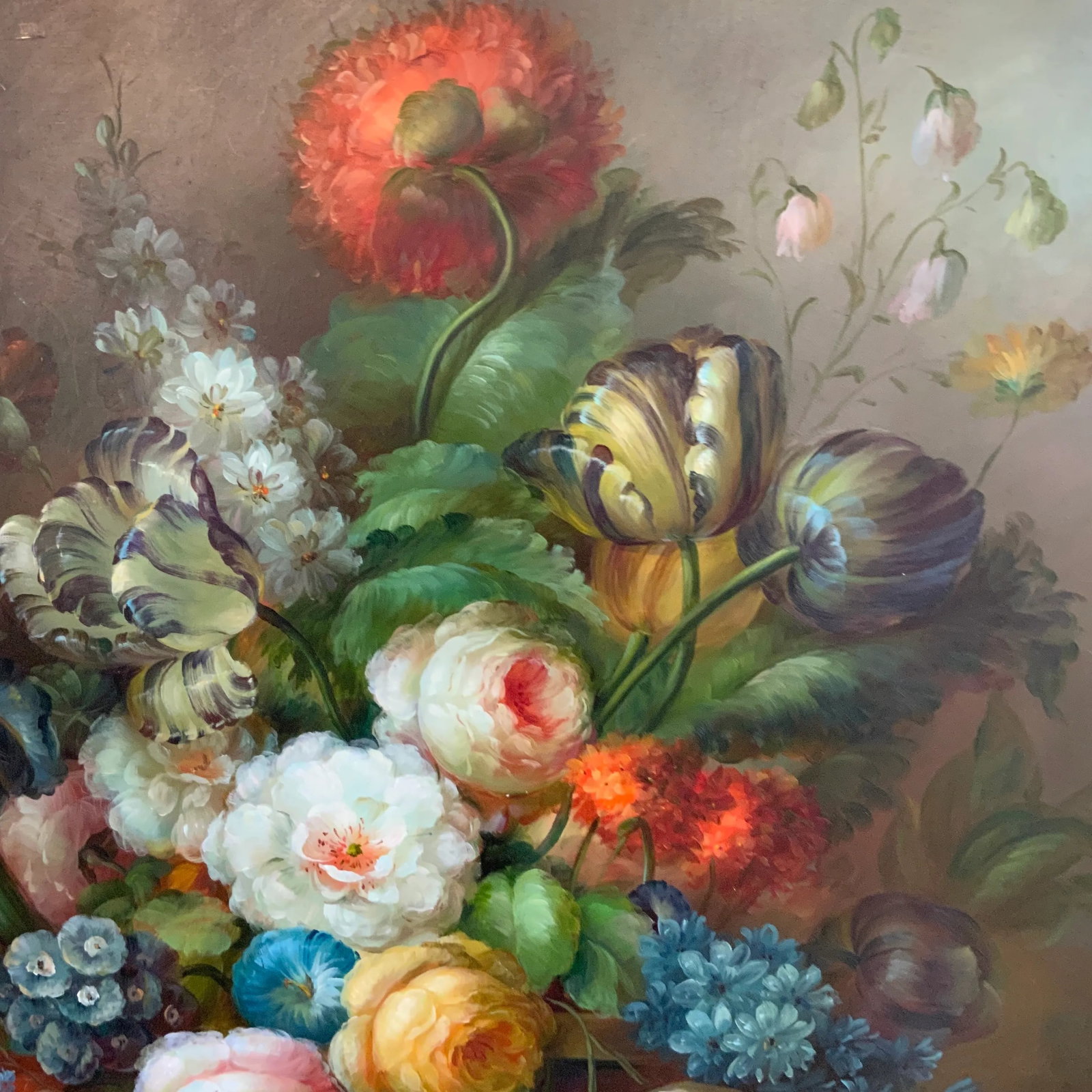 Vibrant Dutch Still Life Painting on Board - 3