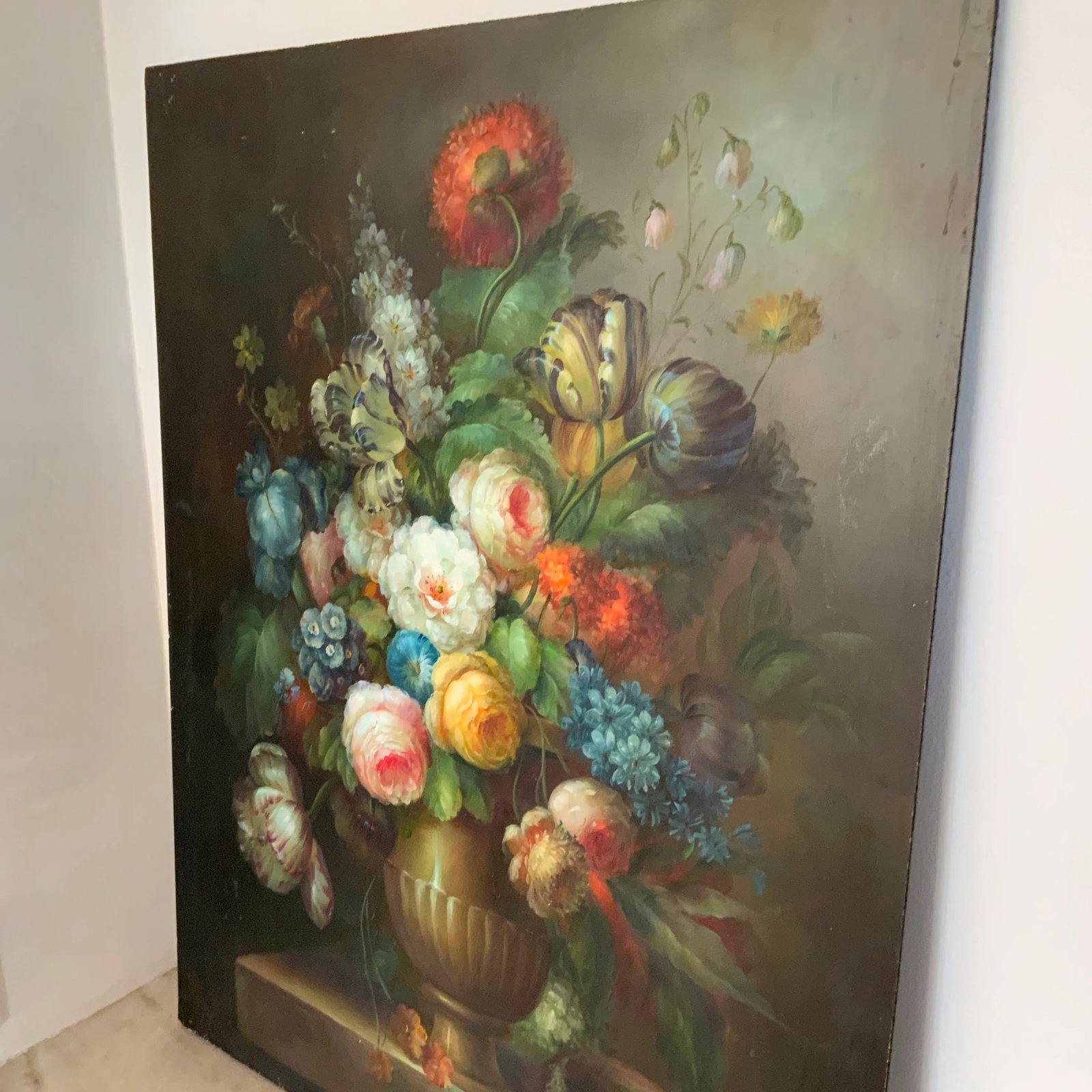 Vibrant Dutch Still Life Painting on Board - 7