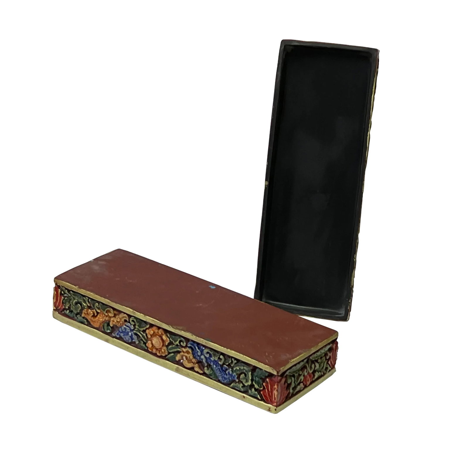 Chinese MIX Color Red Resin Lacquer Dragons Box Display Art - 2