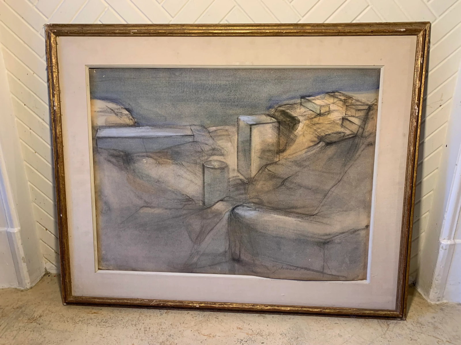1980s Kraushaar Galleries New York Vintage Mixed-Media Drawing - 5