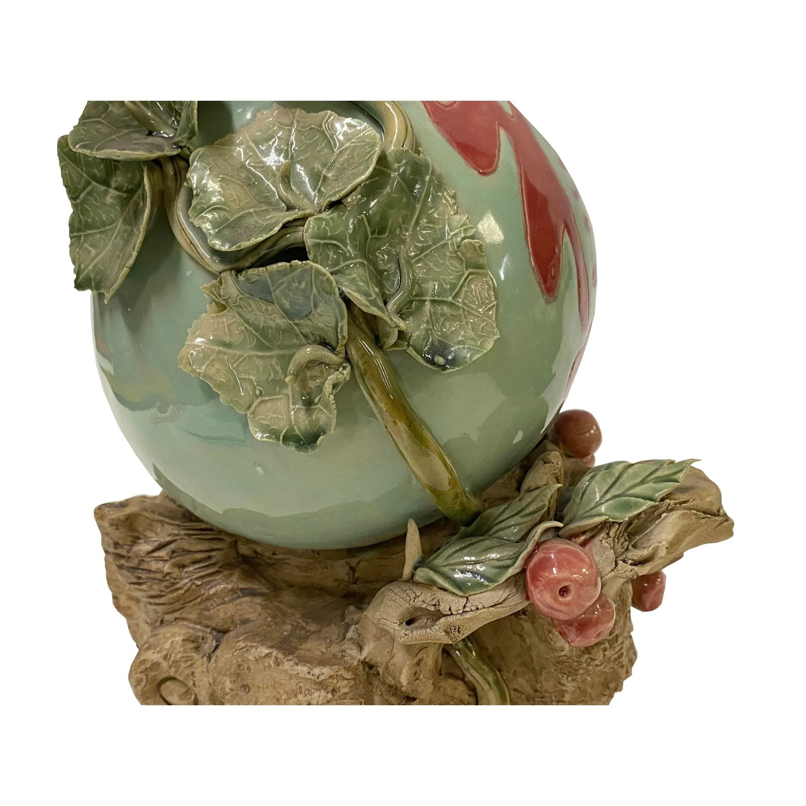 Handmade Light Green Ceramic Artistic Gourd Figure Display Art - 10