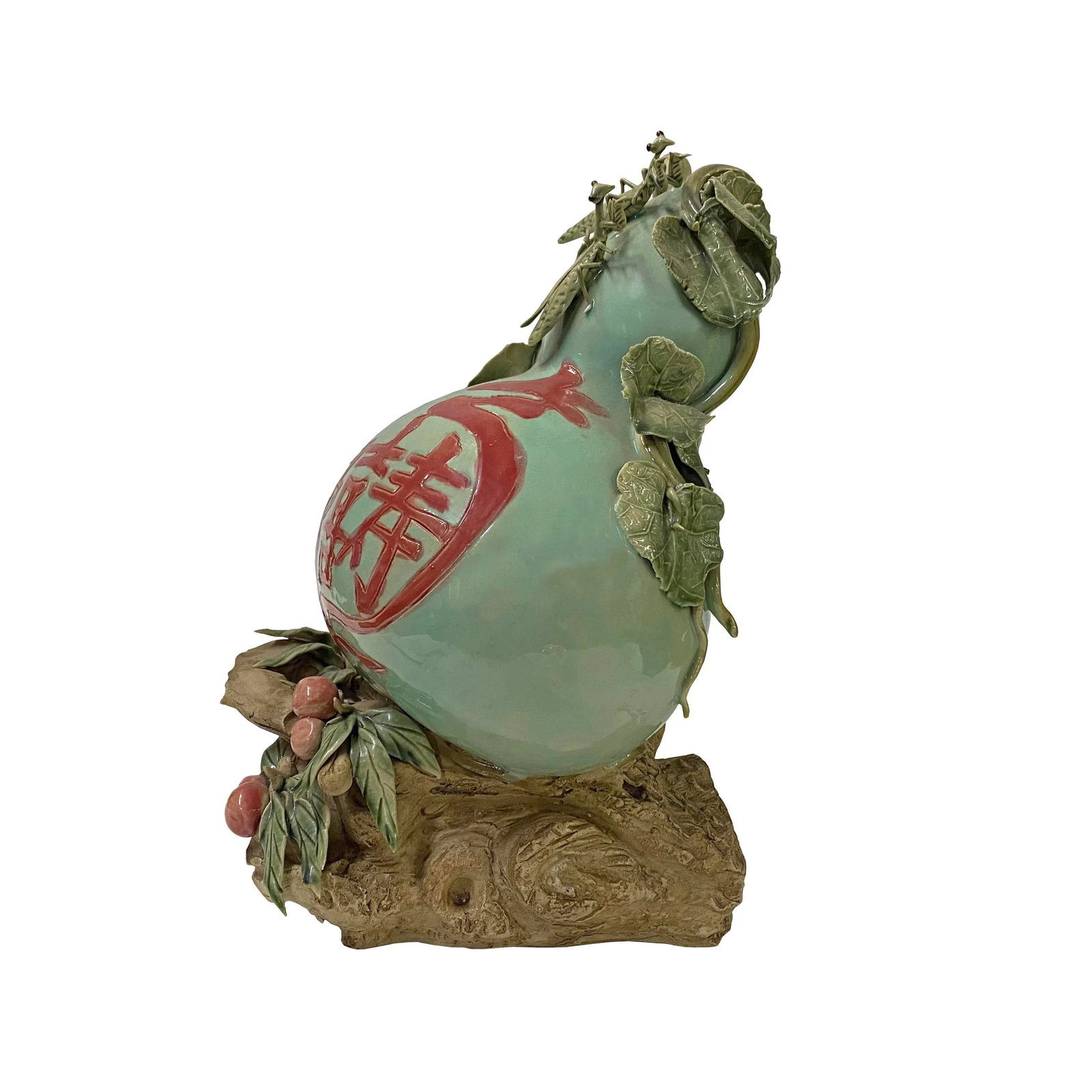 Handmade Light Green Ceramic Artistic Gourd Figure Display Art - 3