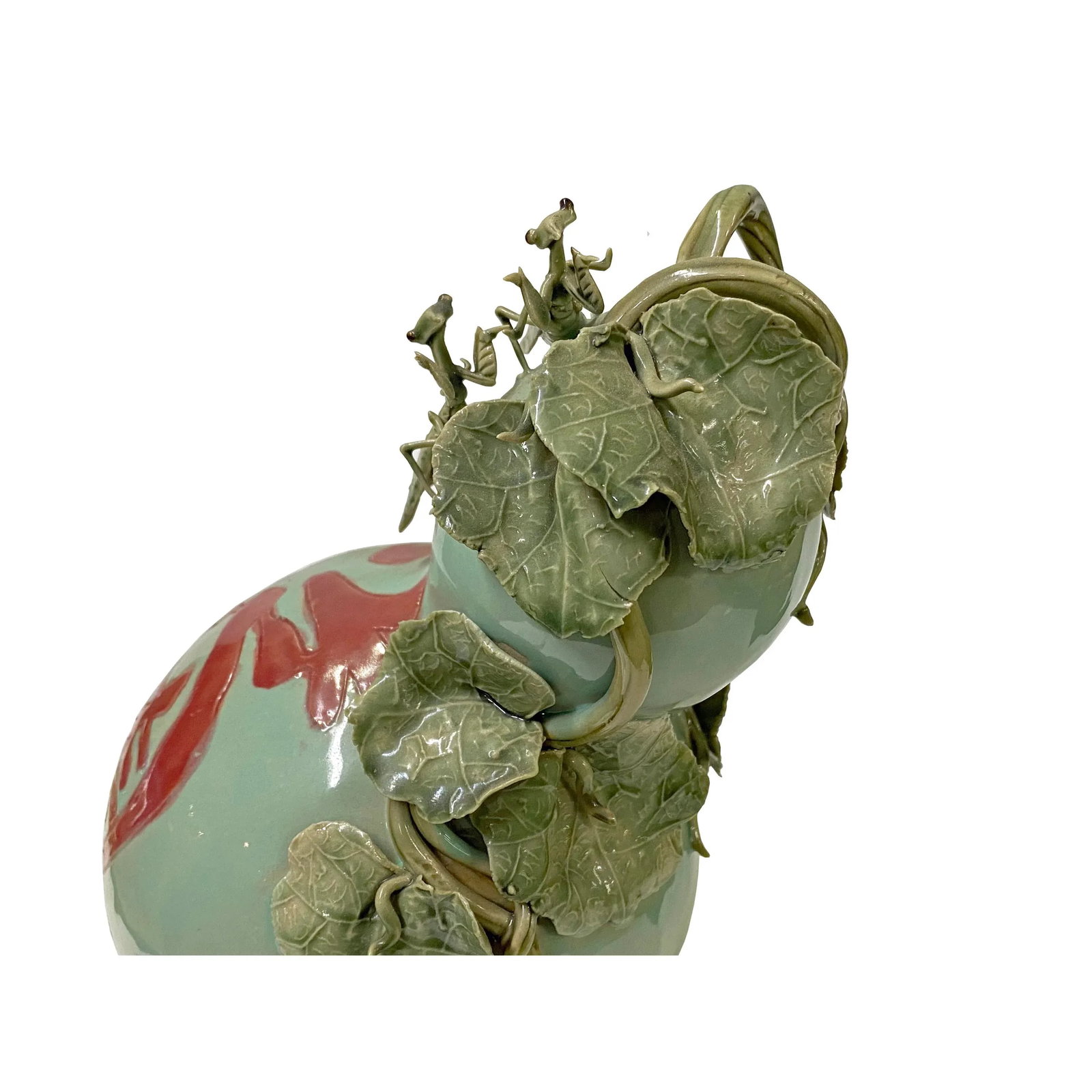 Handmade Light Green Ceramic Artistic Gourd Figure Display Art - 4