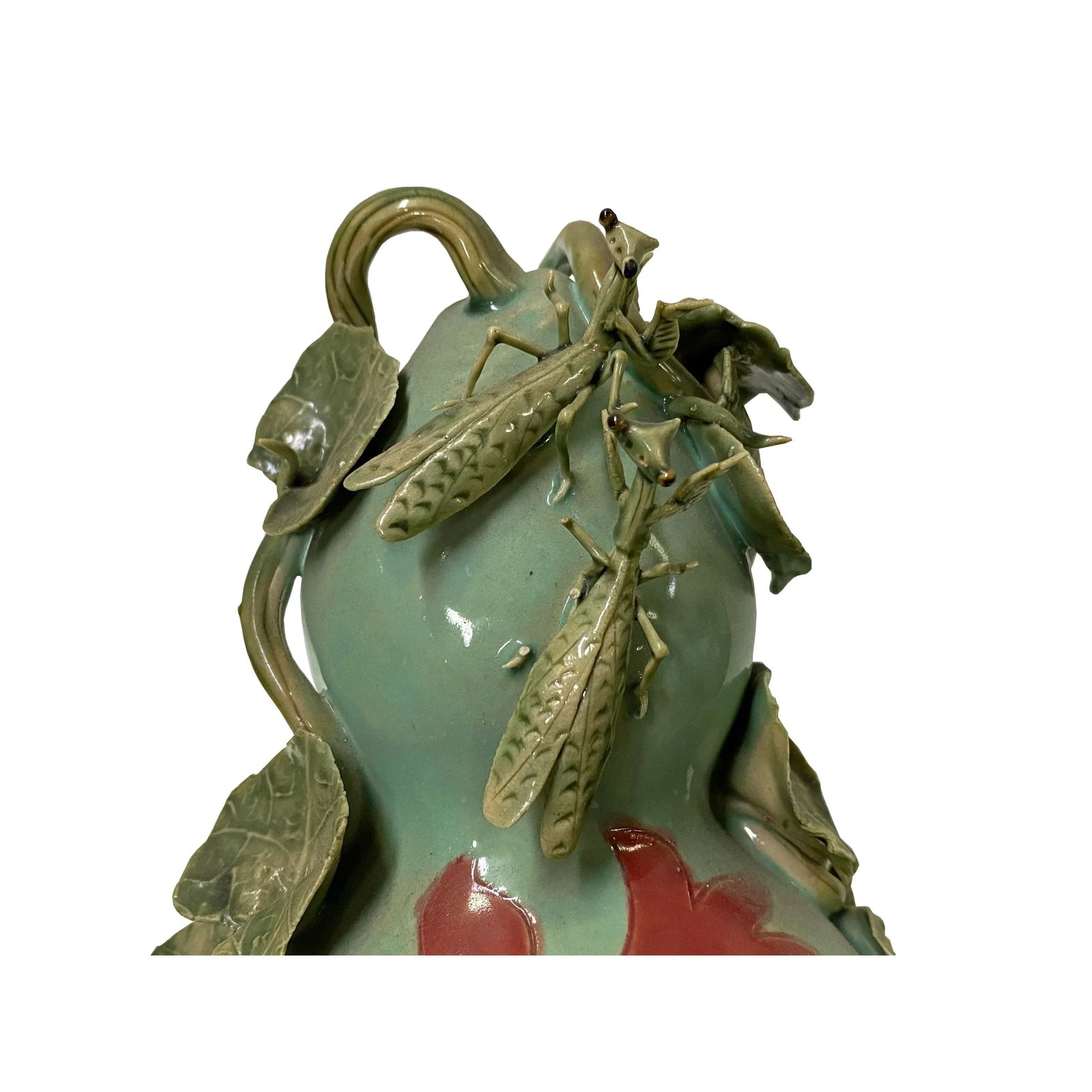 Handmade Light Green Ceramic Artistic Gourd Figure Display Art - 8