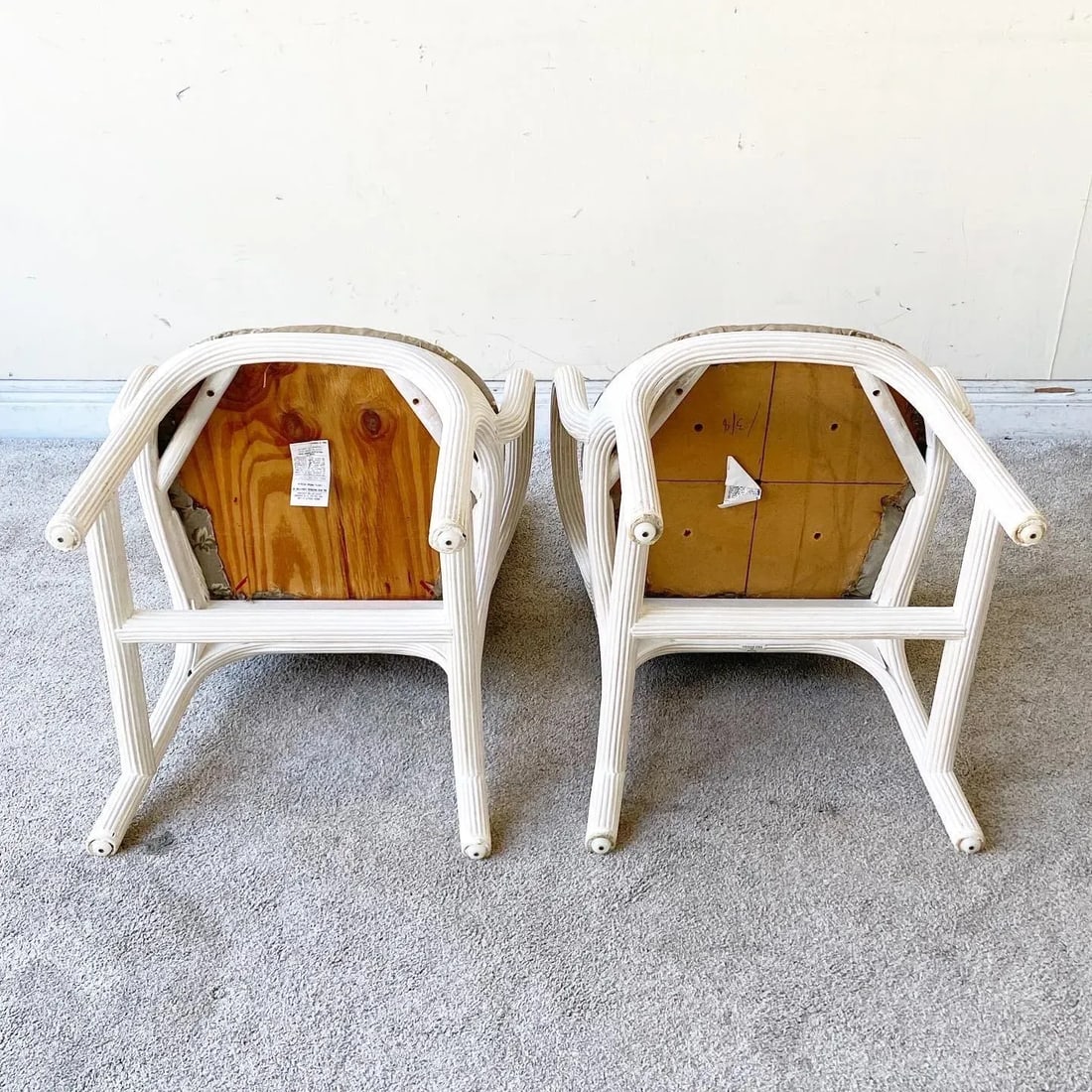 Boho Chic Pencil Reed and Tessellated Stone Dining Chairs - 6