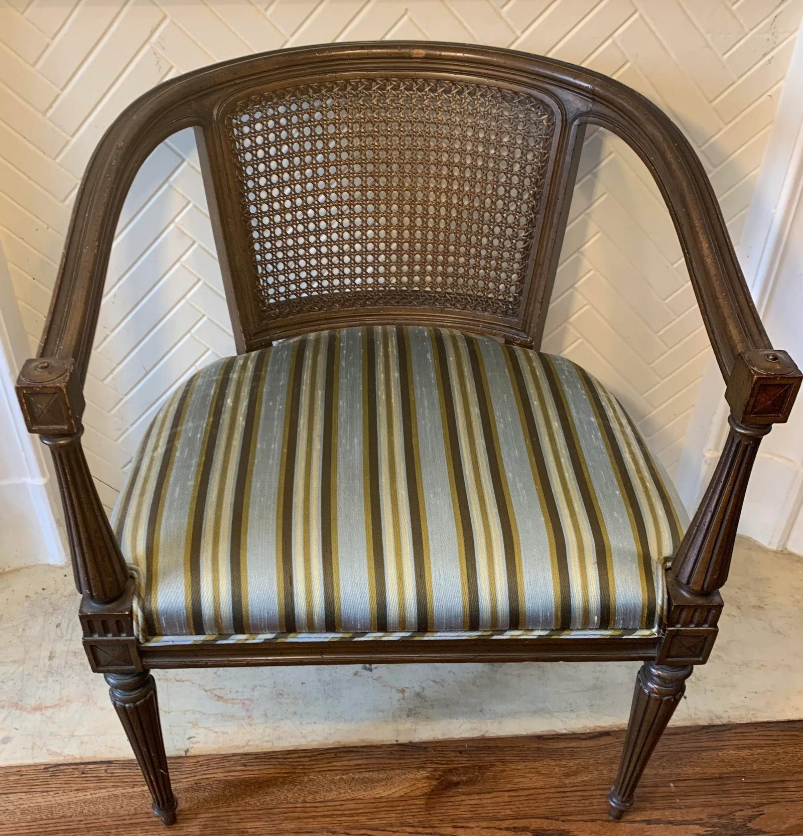 Vintage Cane Back Tub Chair - 13