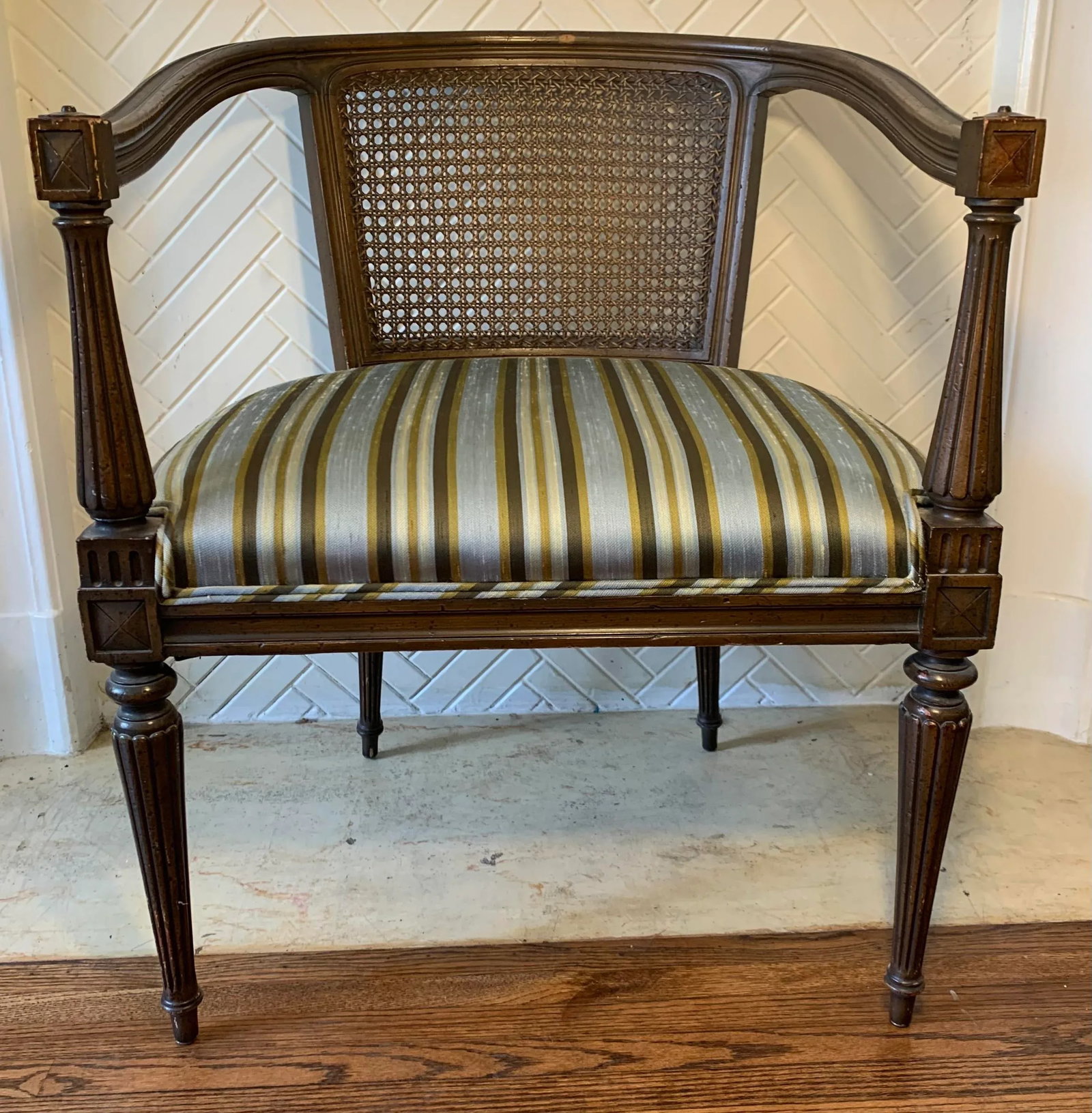 Vintage Cane Back Tub Chair - 2