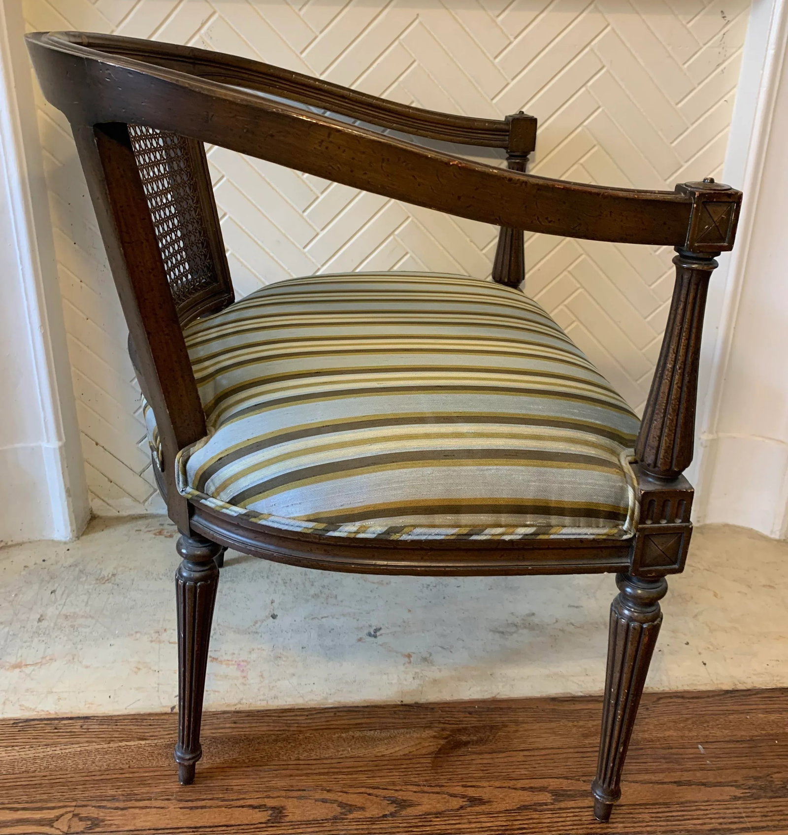 Vintage Cane Back Tub Chair - 4