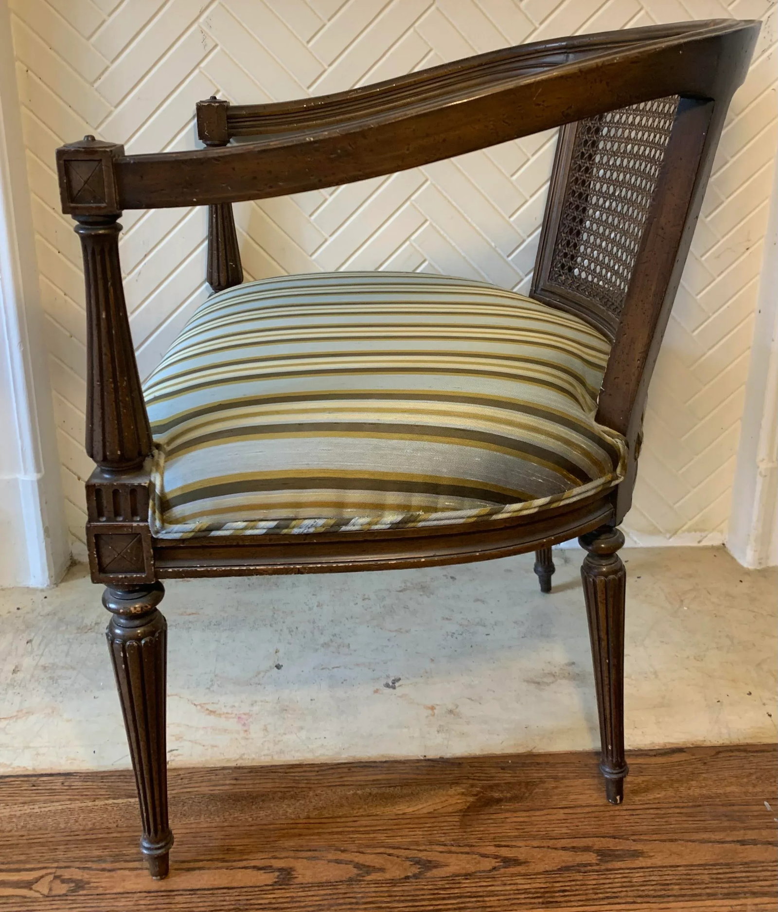 Vintage Cane Back Tub Chair - 6