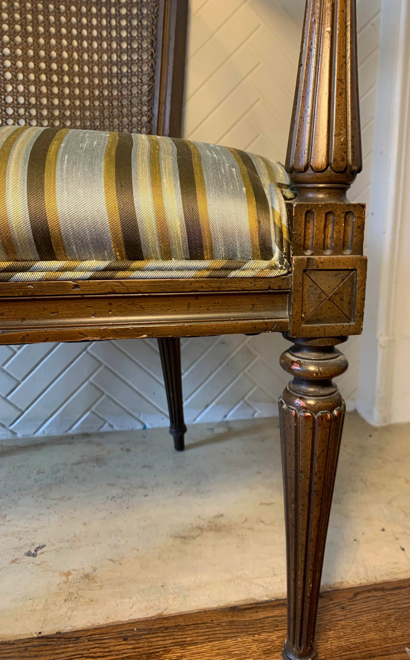Vintage Cane Back Tub Chair - 8