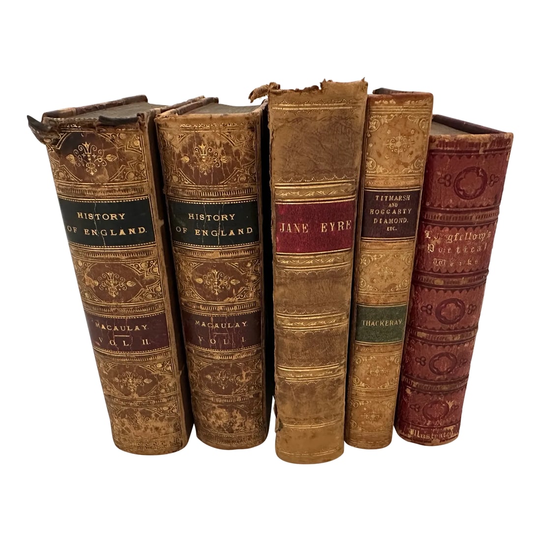 Antique 19th C. Collection of Leather Bound Books-A Set (1 of 12)