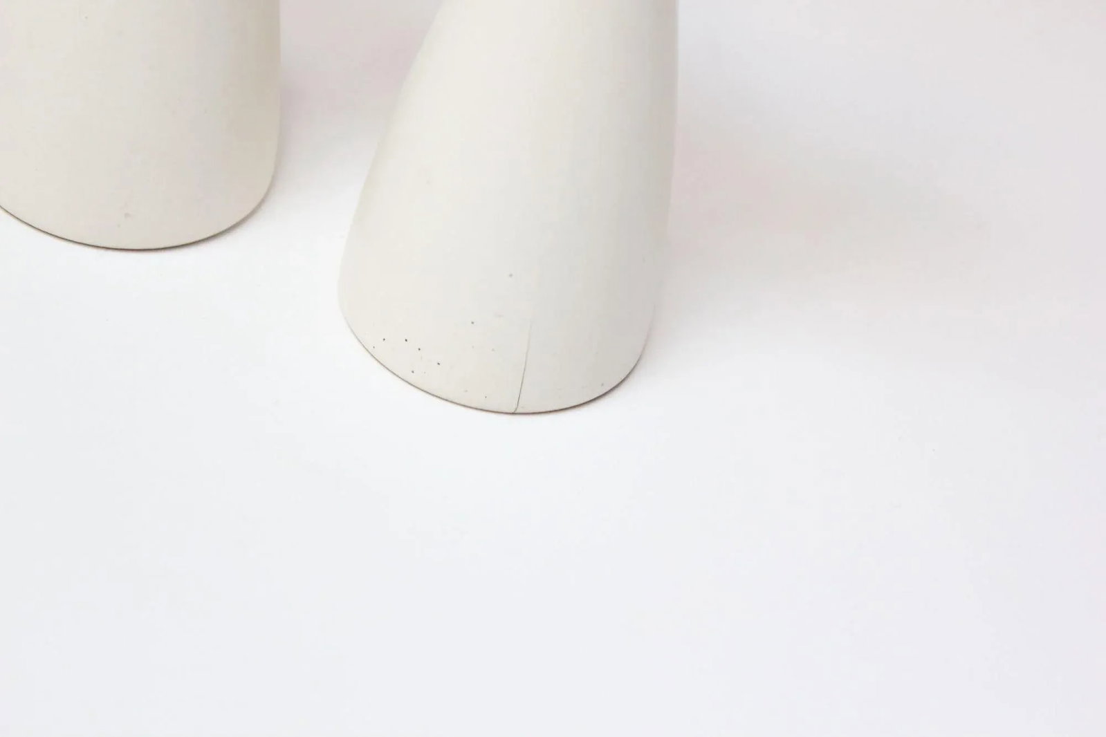 Petite Danish Modern White Candlesticks - 11