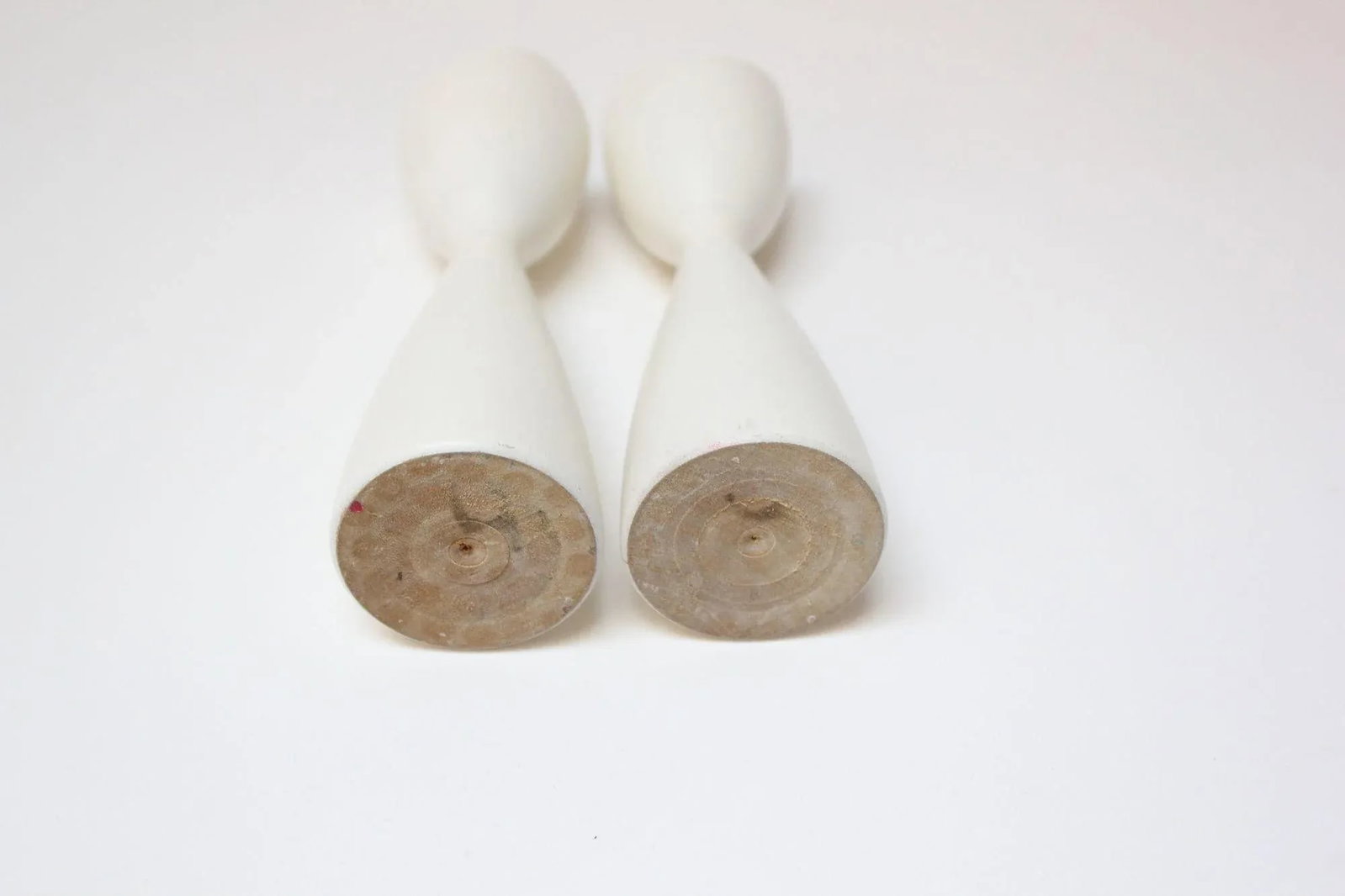 Petite Danish Modern White Candlesticks - 5