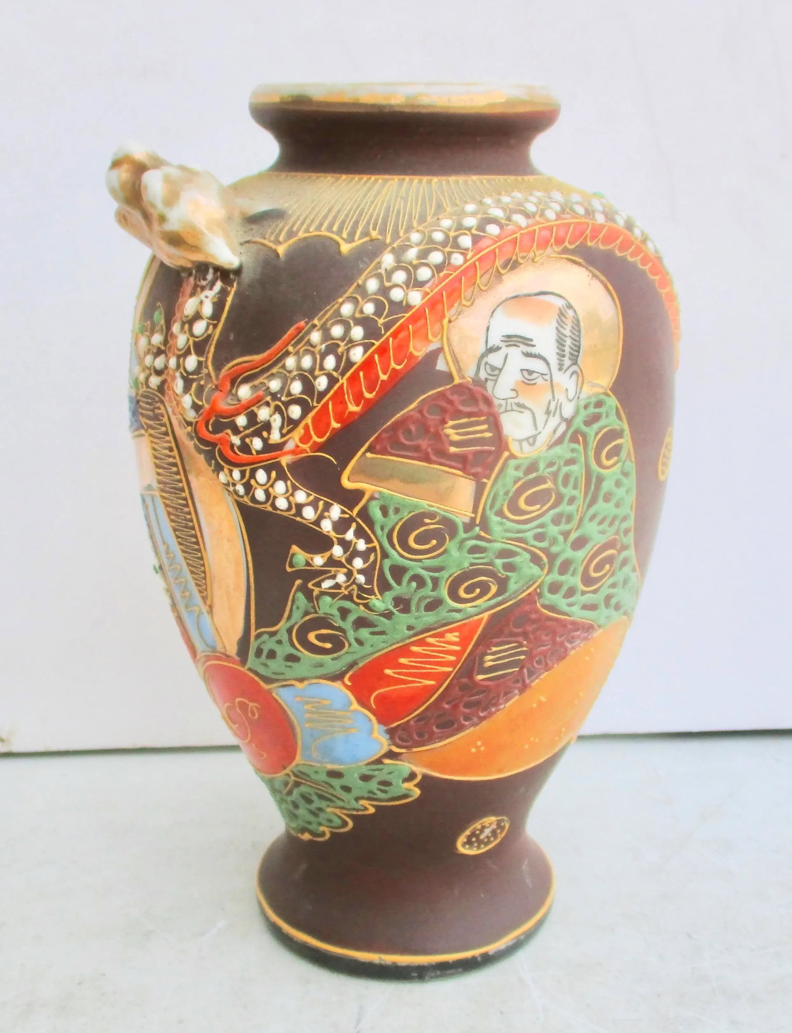 Satsuma Porcelain Vase Circa 1950s - 2
