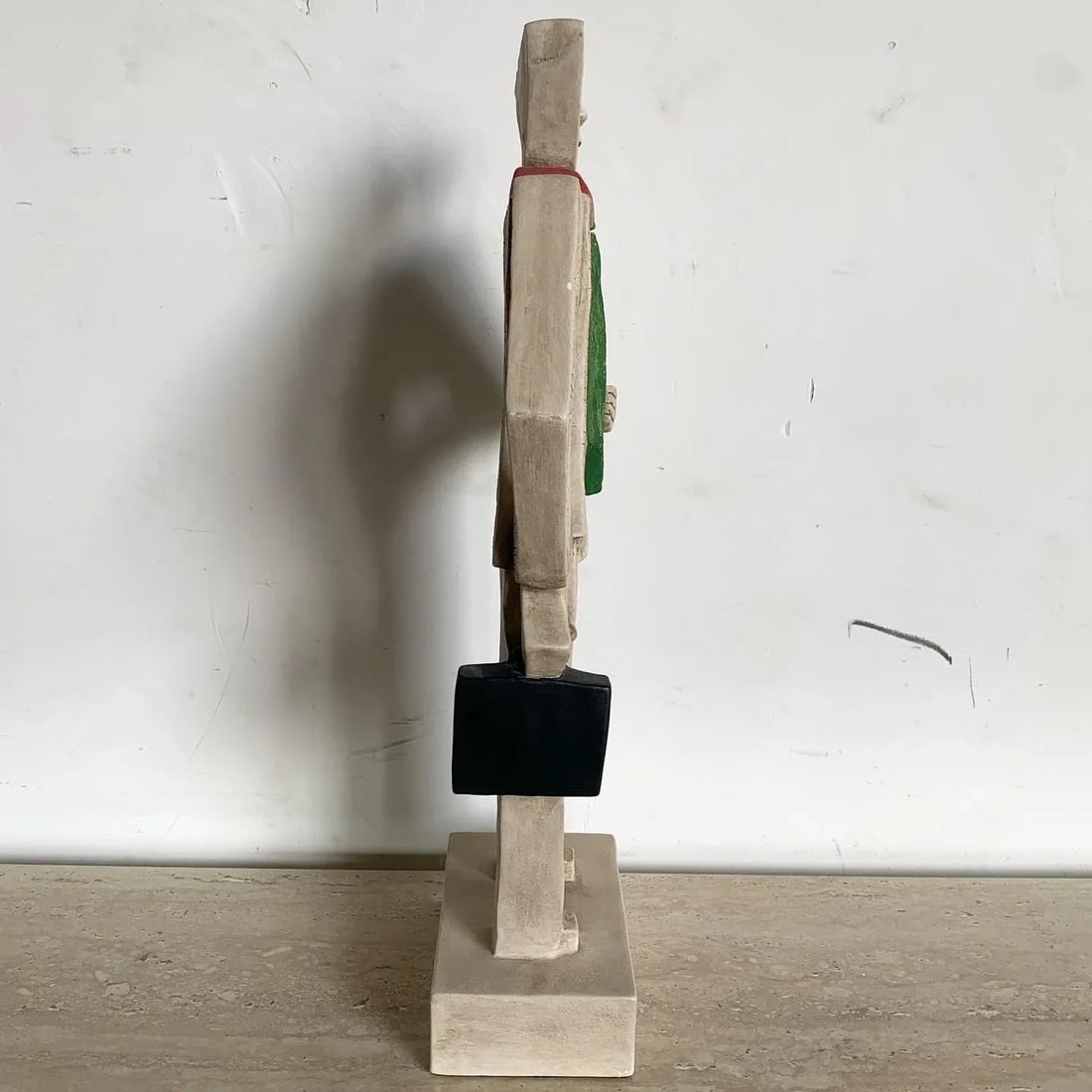 Postmodern Sculpted Business Man With Green Tie and Briefcase - 4