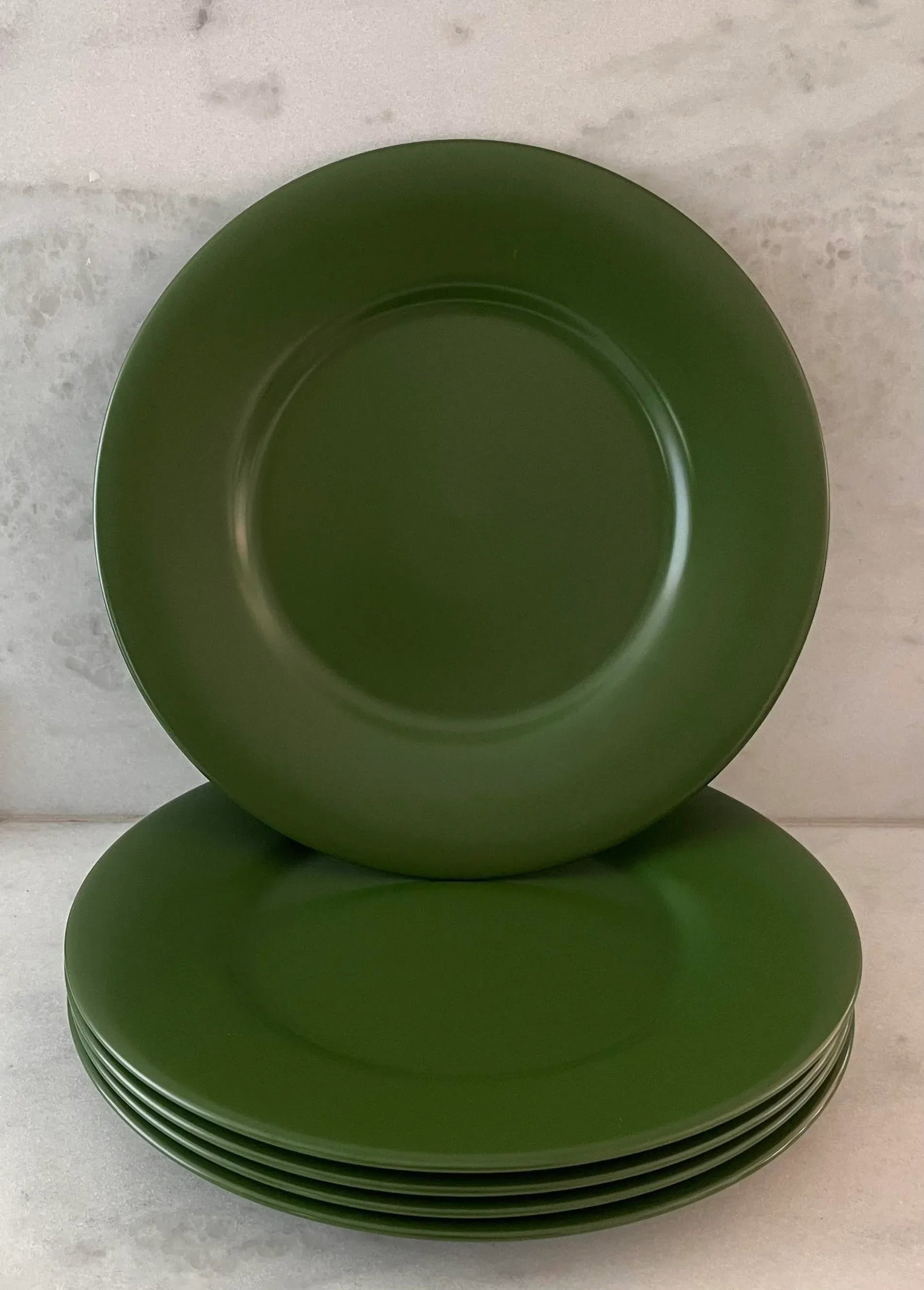Set of 5 Gien France Green Charger Plates - 5