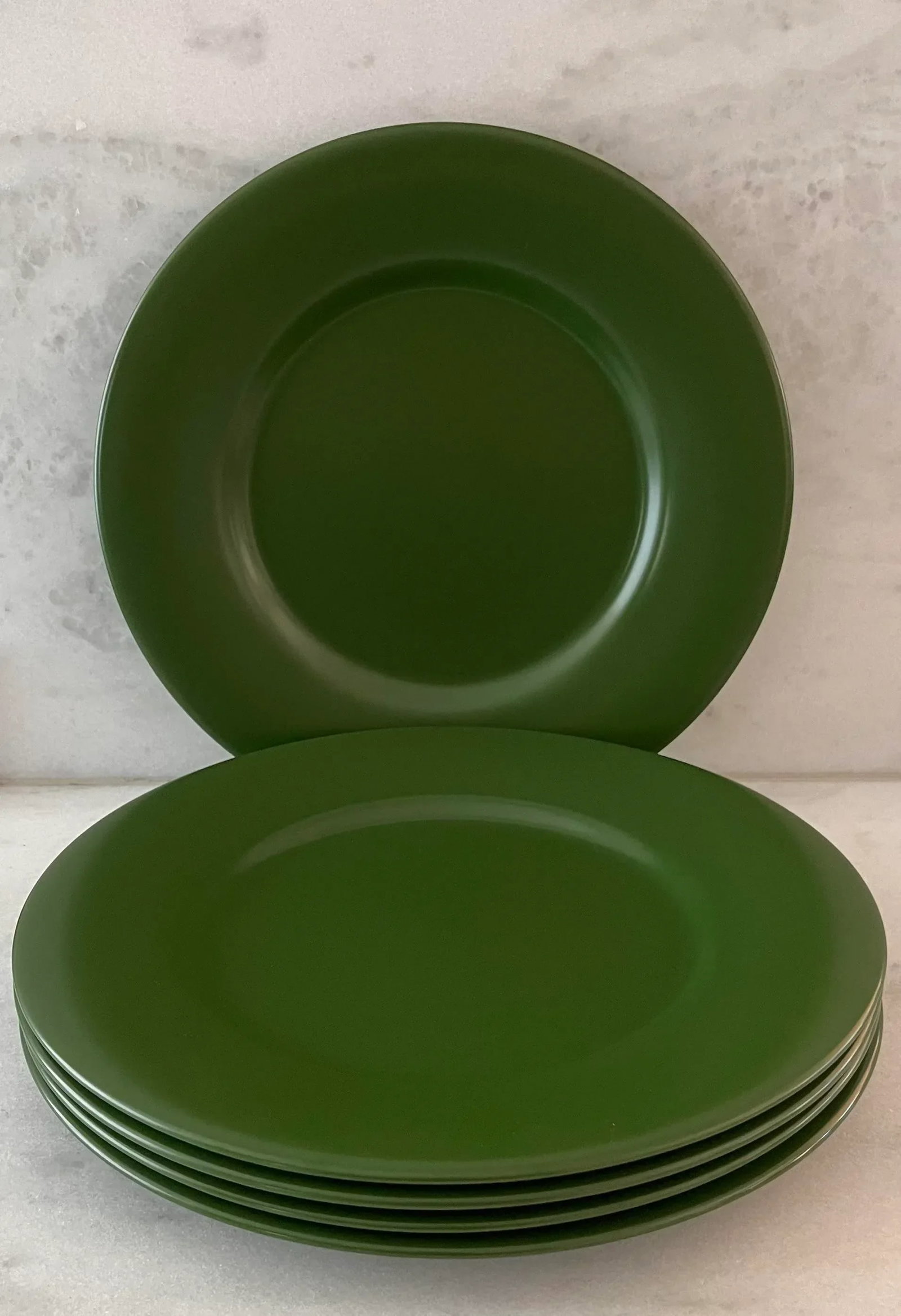 Set of 5 Gien France Green Charger Plates - 6