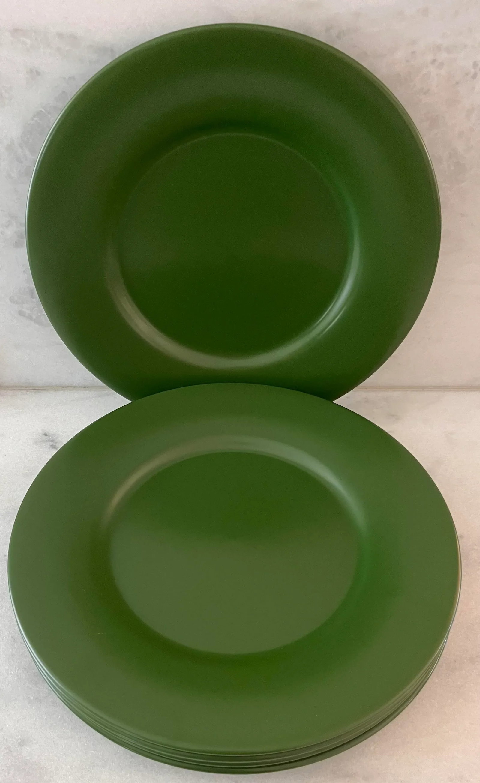Set of 5 Gien France Green Charger Plates - 7