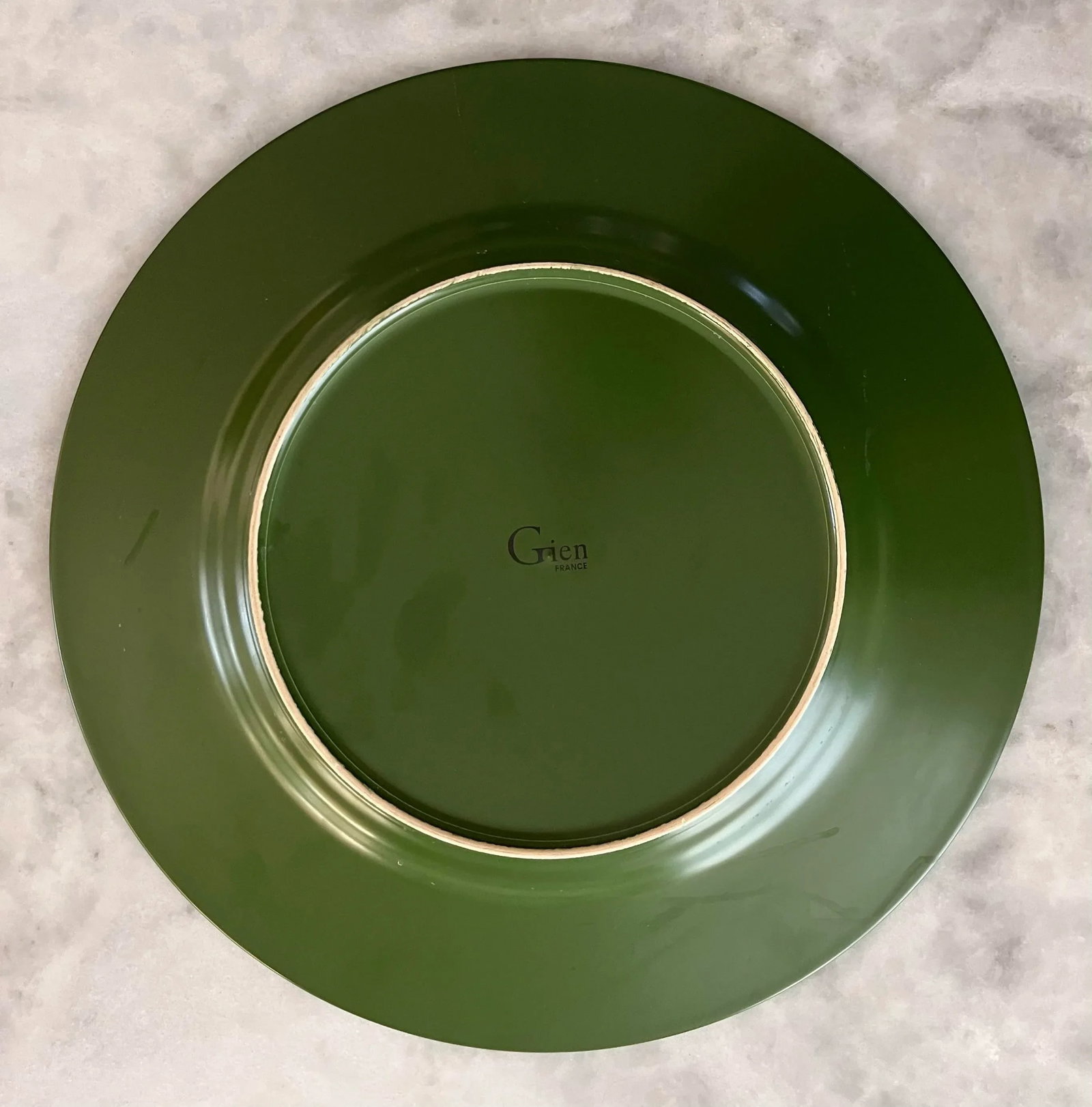 Set of 5 Gien France Green Charger Plates - 9