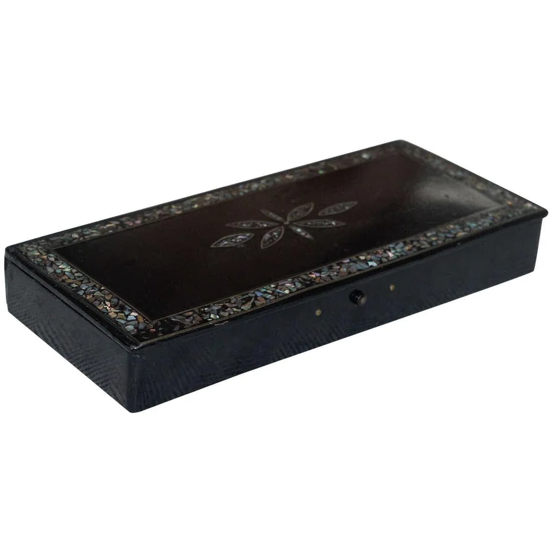 Louis Philippe Papier Mache Mother of Pearl Decoration Lacquer Pen Box - 8