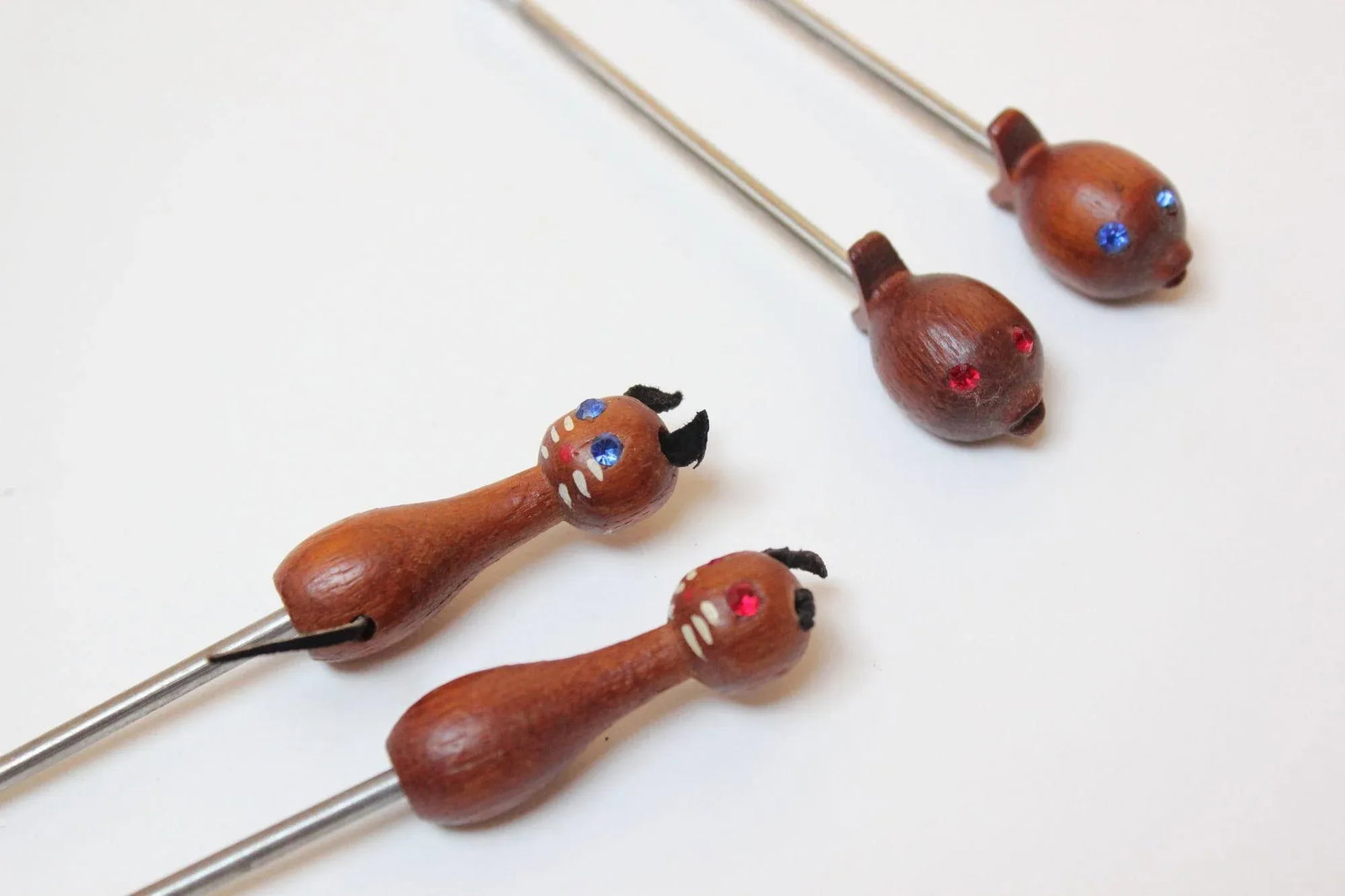 Danish Modern Teak Cat and Fish Cocktail/Hors d'Oeuvres Picks - 4