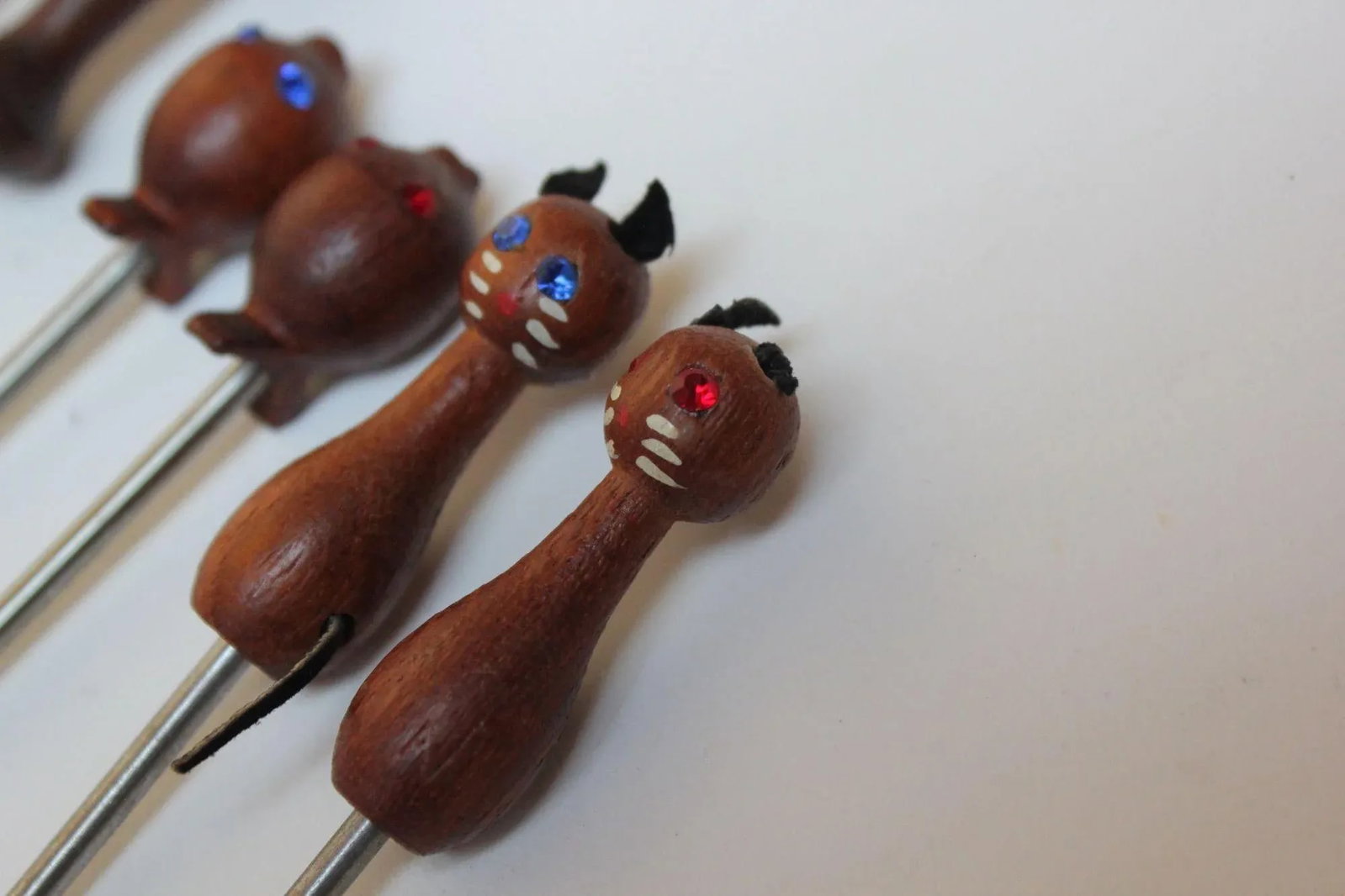 Danish Modern Teak Cat and Fish Cocktail/Hors d'Oeuvres Picks - 6