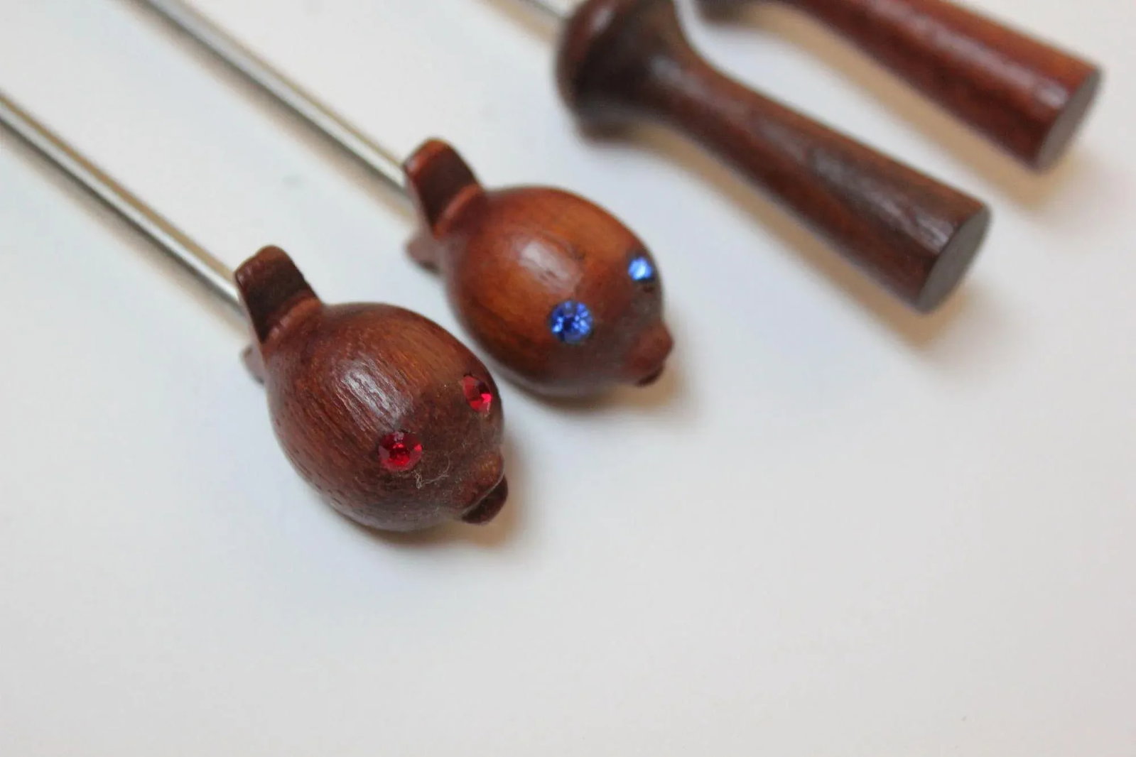 Danish Modern Teak Cat and Fish Cocktail/Hors d'Oeuvres Picks - 8