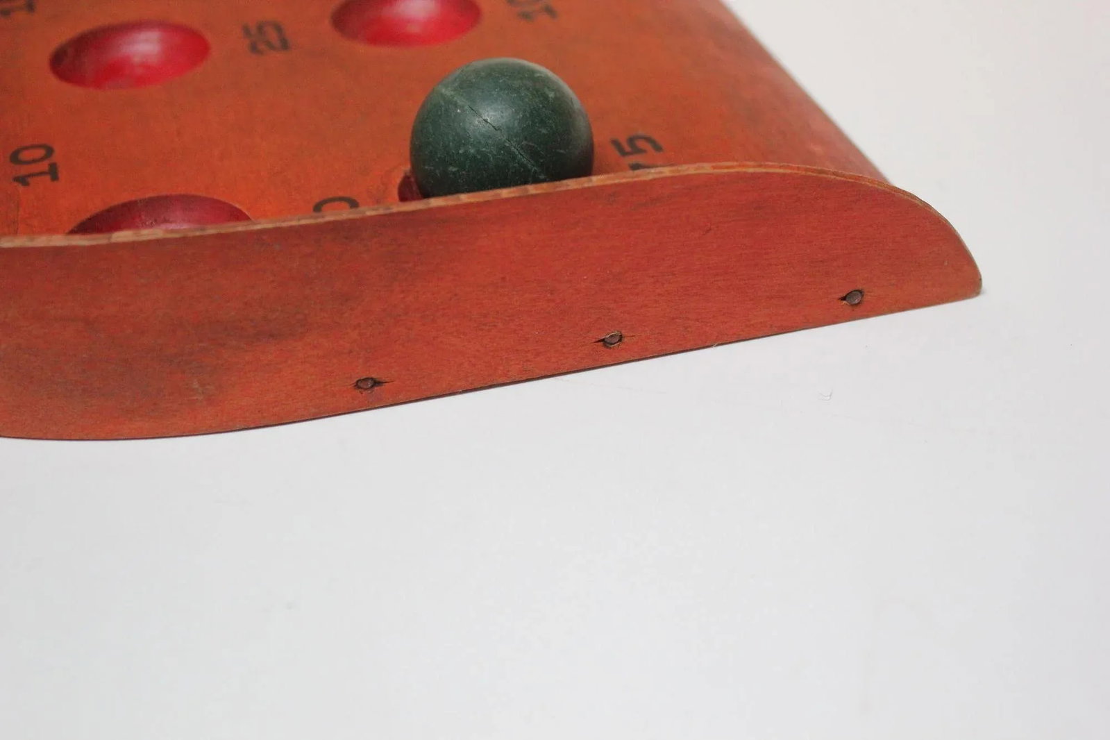 Vintage Folk Art/Primitive Skee Ball Game With Three Balls - 11