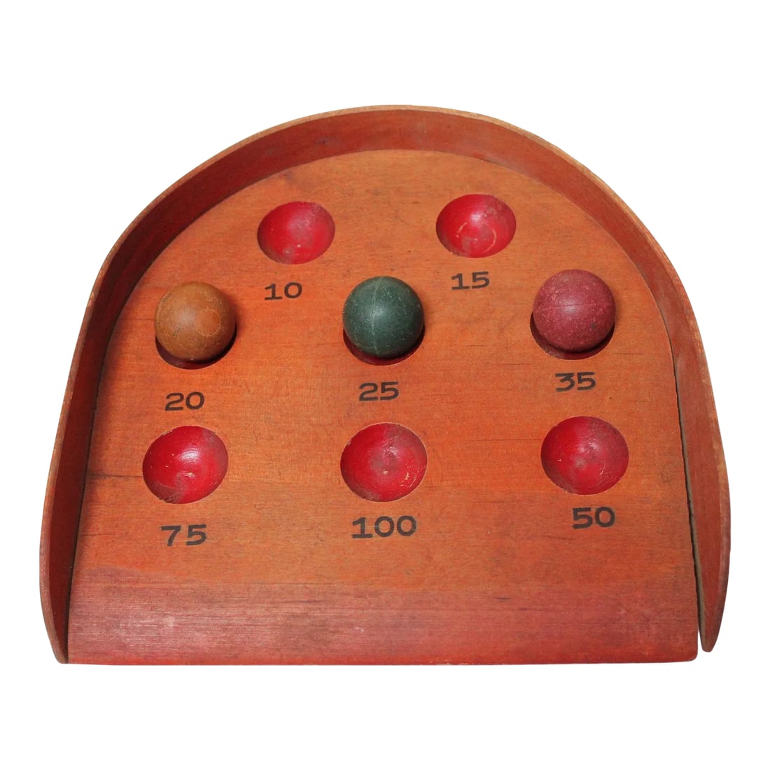 Vintage Folk Art/Primitive Skee Ball Game With Three Balls (1 of 12)